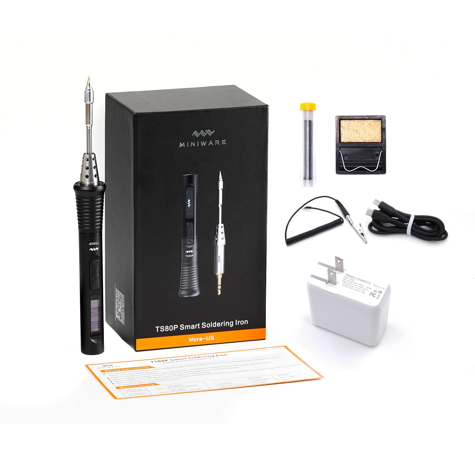 TOOLSAGE TS80P Soldering Iron Original Kit Upgraded Fast Heating Portable Smart Welding Tool Type C USB Set Programmable Pocket-size Solder Iron Station