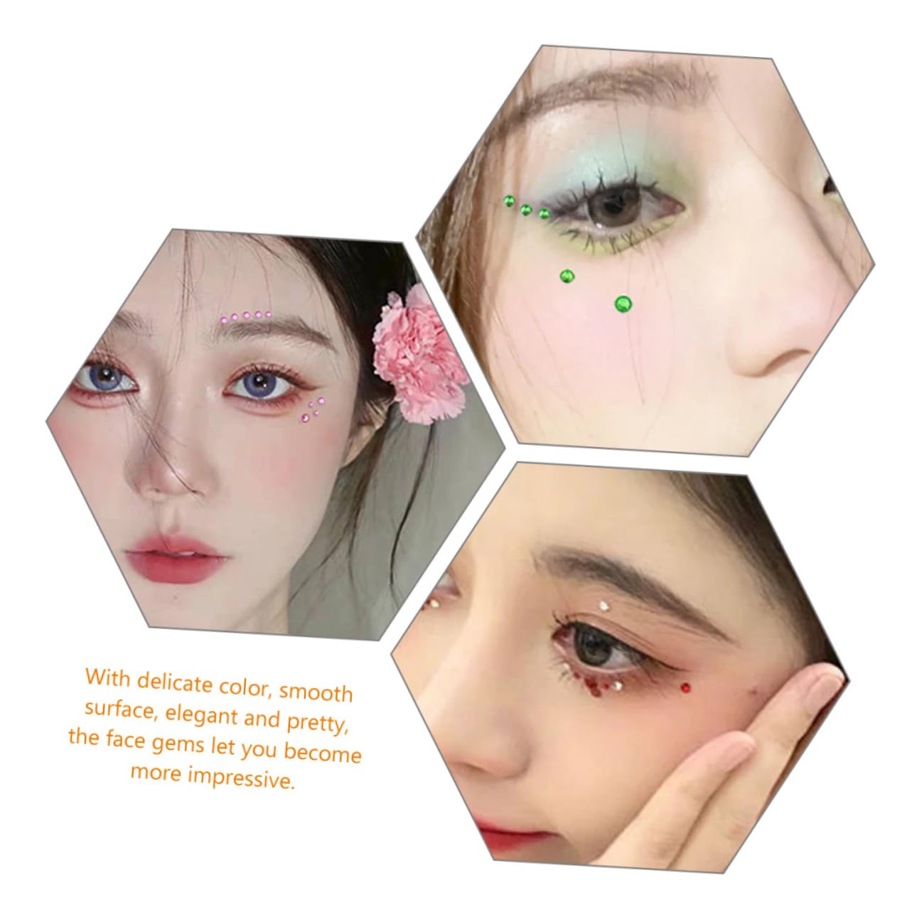 Healeved 24hojas Gemas Faciales Autoadhesivas Para Maquillaje Para Fiestas Bodas y Festivales