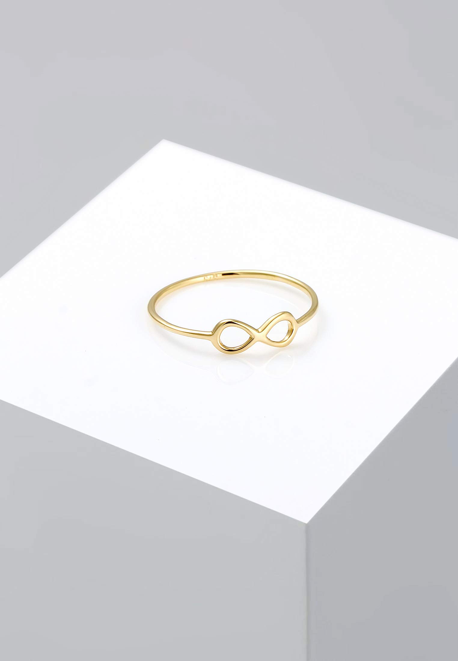 Elli PREMIUM Anillos Mujer con Símbolo de Infinito Pequeño en Oro Amarillo de 9 Quilates 375