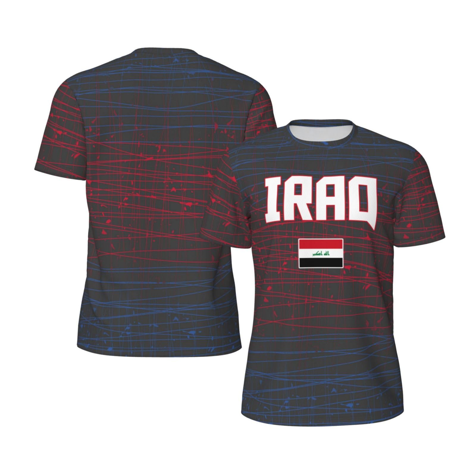 DABOYOZHZH Iraq Flag Cool Iraqans (119) Sports Jersey Mesh T-Shirt 3D Print for Running Cycling Soccer Tennis Fitness Climbing Shirts