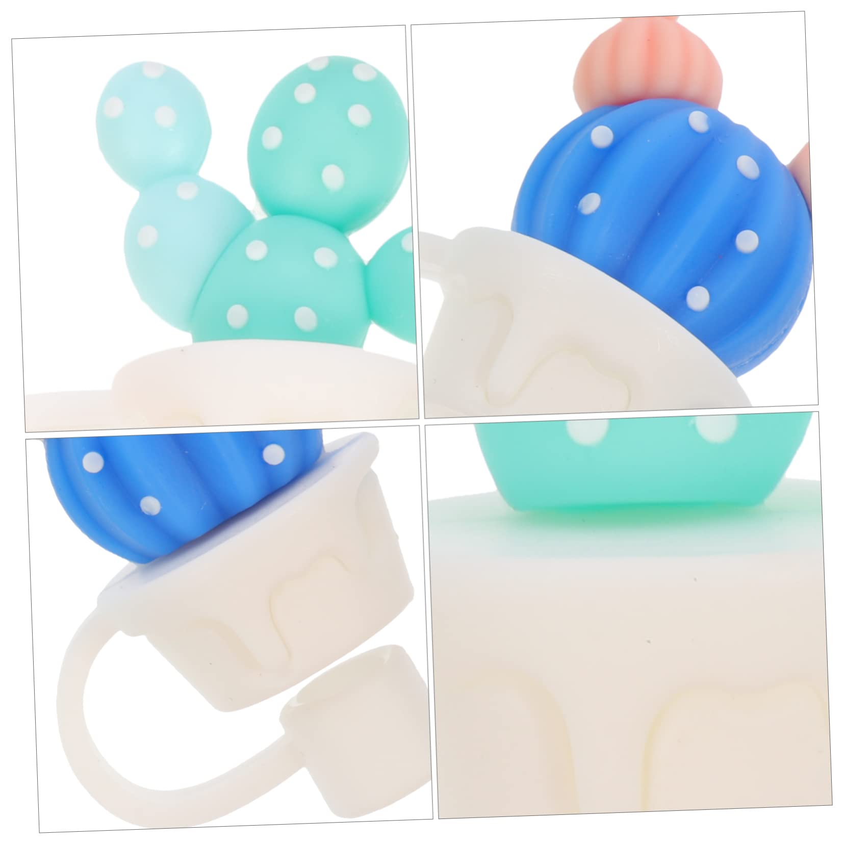 MOLUCKFU 6pcs Cute Straw Protectors Cartoon-themed Dust Covers for Straw Leak Easy to Clean for Drinks and Cups