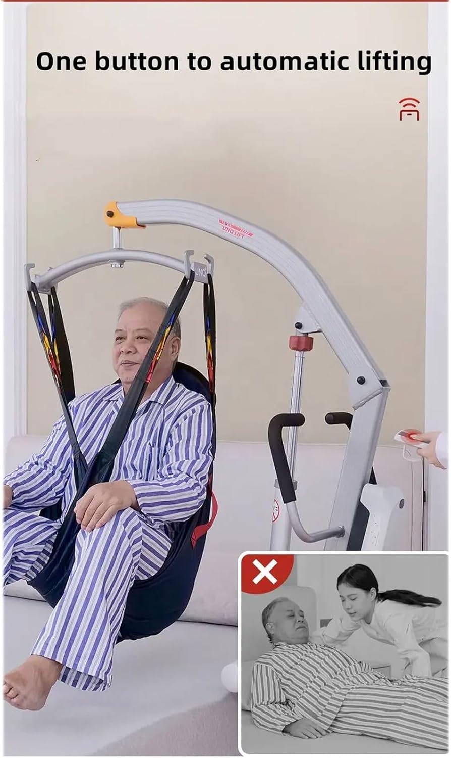 GrúA EléCtrica, GrúA Personas Mayores, GrúA para Enfermos, ArnéS de ElevacióN de Pacientes Resistente con Malla de Cuerpo Completo, para AtencióN Domiciliaria, Capacidad Peso de 400 LB