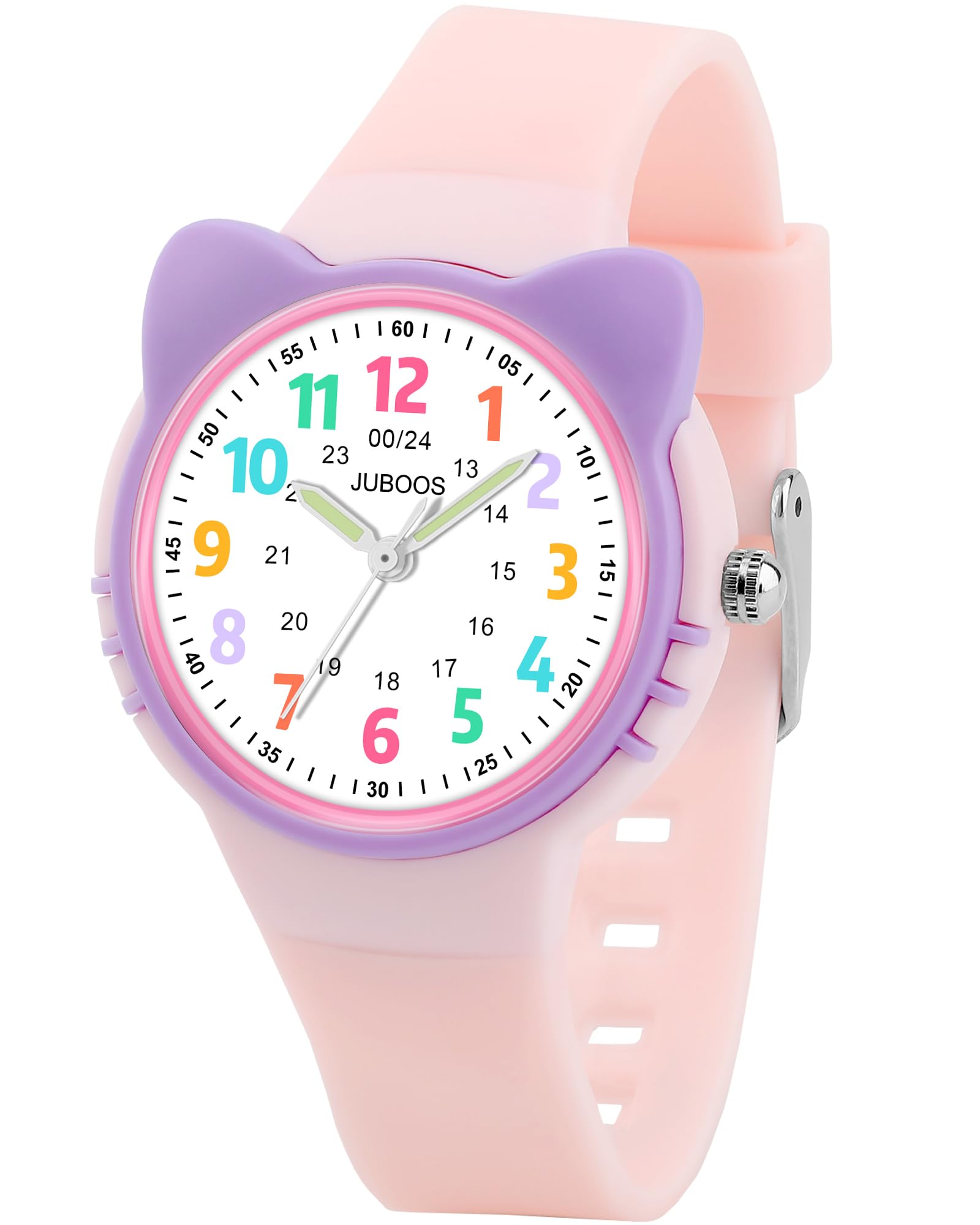 Juboos Reloj Analógico Niños Niñas Aprender La Hora 30ATM Reloj Fácil De Leer 4-12 Años Gran Regalo De Cumpleaños