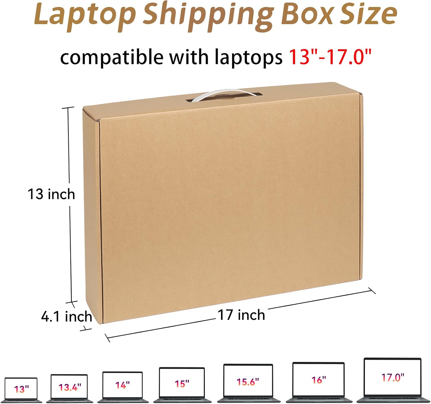 Laptop Shipping Box with Foam Protection for 13-17 Inch Laptops, Secure Cardboard Mailer Box for Safe Shipping of Notebook Computers (17"L x 13"W x 4.1"H)
