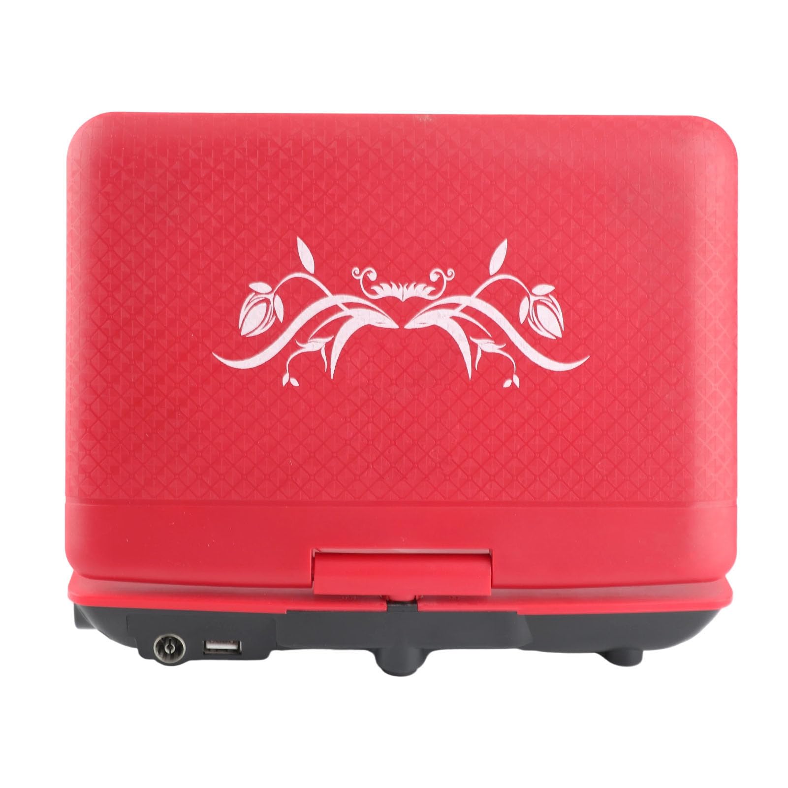Lettore DVD Portatile con Ampio Schermo Girevole, Lettore DVD Mobile 806 1500mAh Ricaricabile, Supporta Sincronizzazione TV/Scheda SD/USB/Region (Rosso)