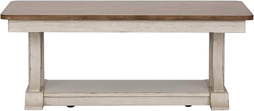 Miniatura 4 de Liberty Furniture Industries Farmhouse - Mesa de cóctel rectangular reimaginada, 48 pulgadas de ancho x 28 pulgadas de profundidad x 19 pulgadas de