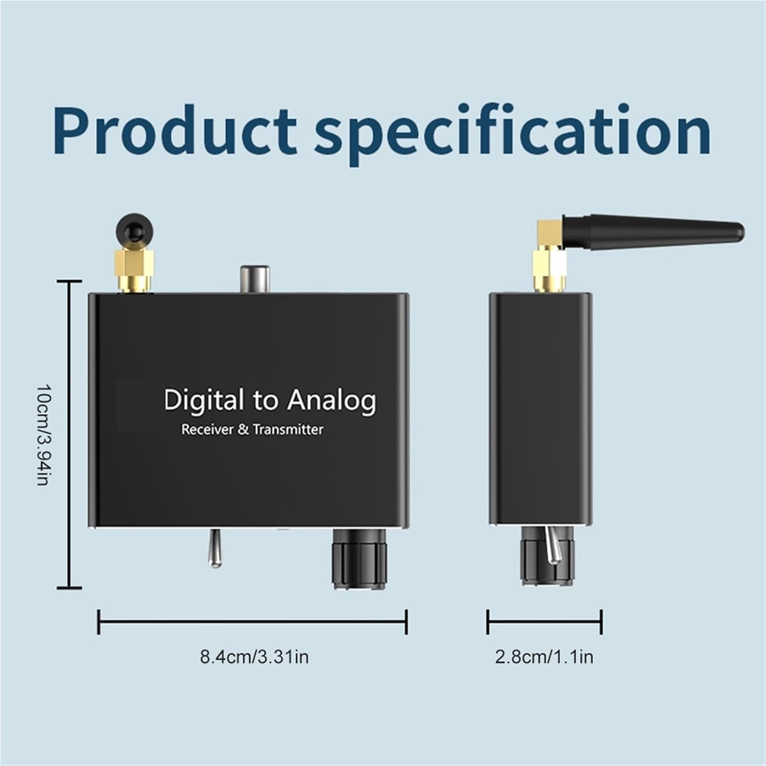 5.3 Receiver Transmitter Digital to Analog Audio Converter Adapter Toslink Optical to 3.5mm Jack Adapter