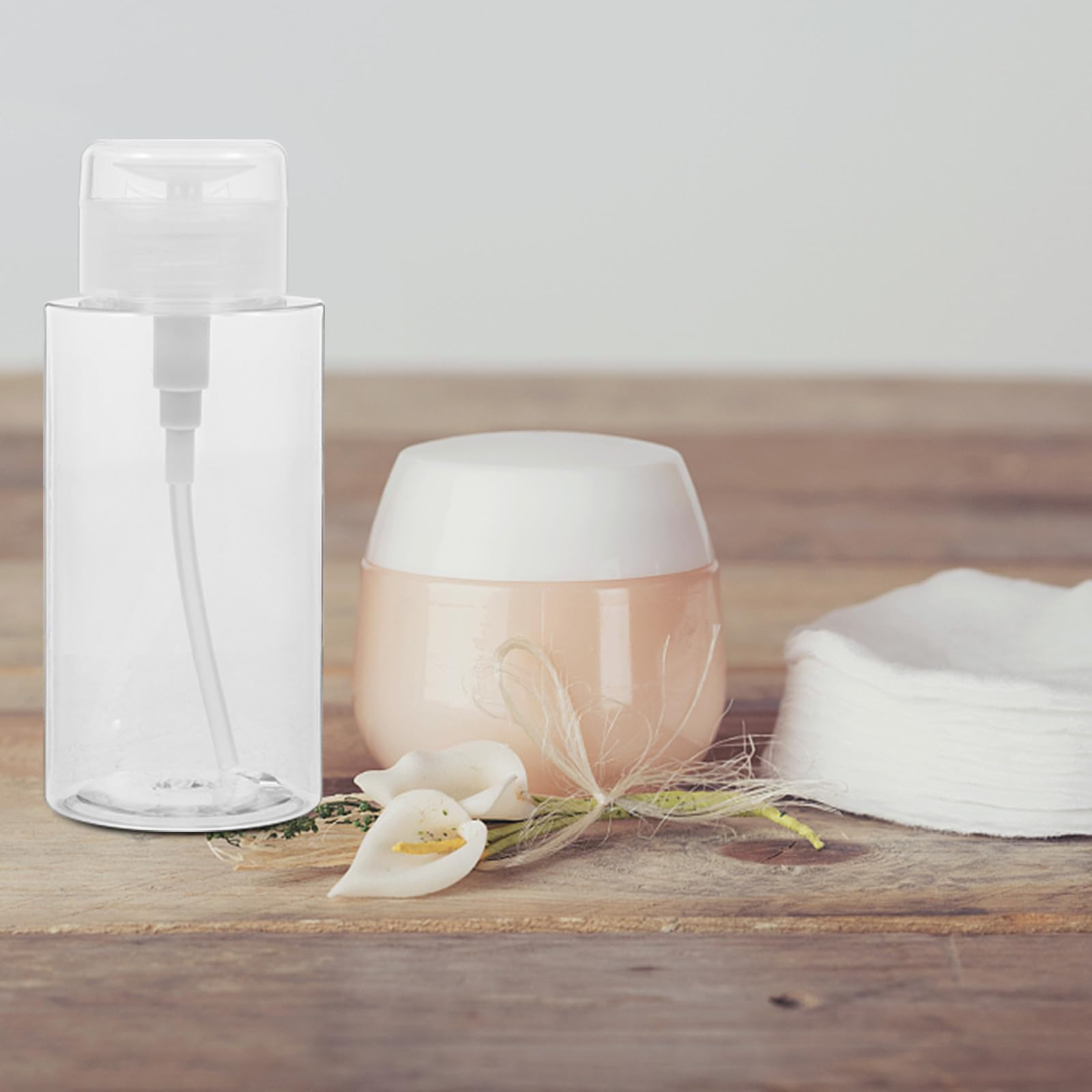 Petg - Dispenser di liquido per rimuovere lo smalto 300 ml, trasparente, 2 pezzi, pompa per cosmetici e viaggi, flacone dosatore per rimozione per unghie