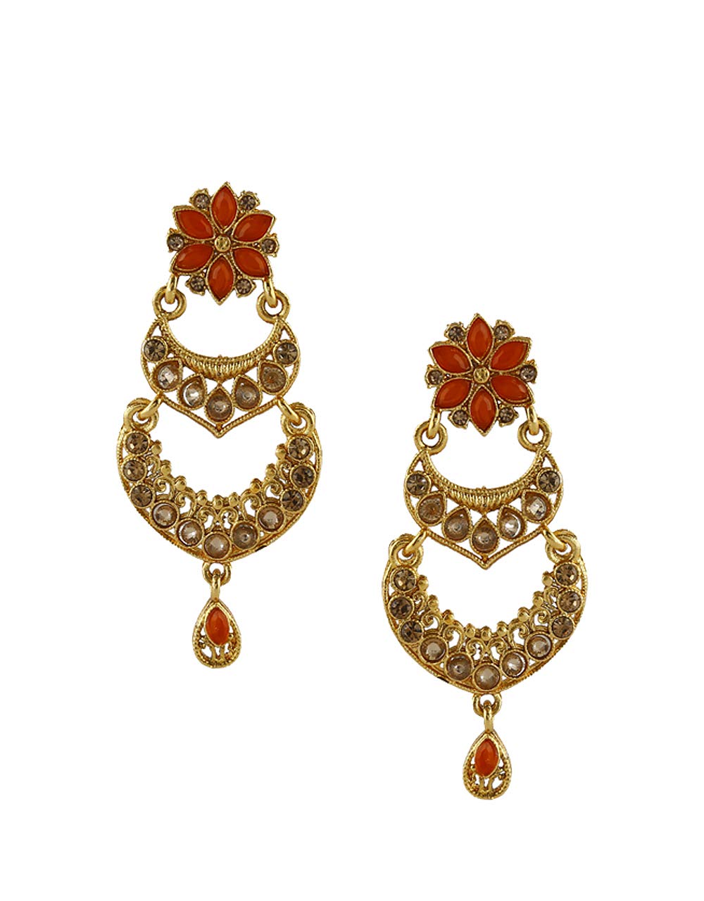anuradha art jewellery Red Colour Wonderful Traditional Mang Tikka with Earrings Set for Men-picture-30
