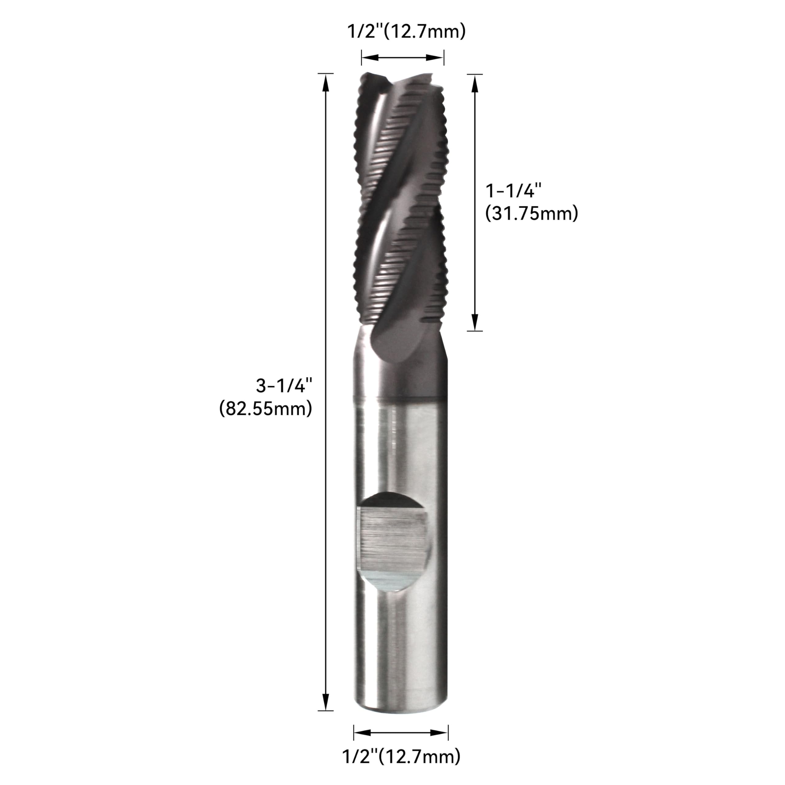 HFS (R) Utensili industriali Standard Dente M42 8% Cobalto Tialn Sgrossatura Fresa, 4 Flauto (1/2"1/2"1-1/4"3-1/4")