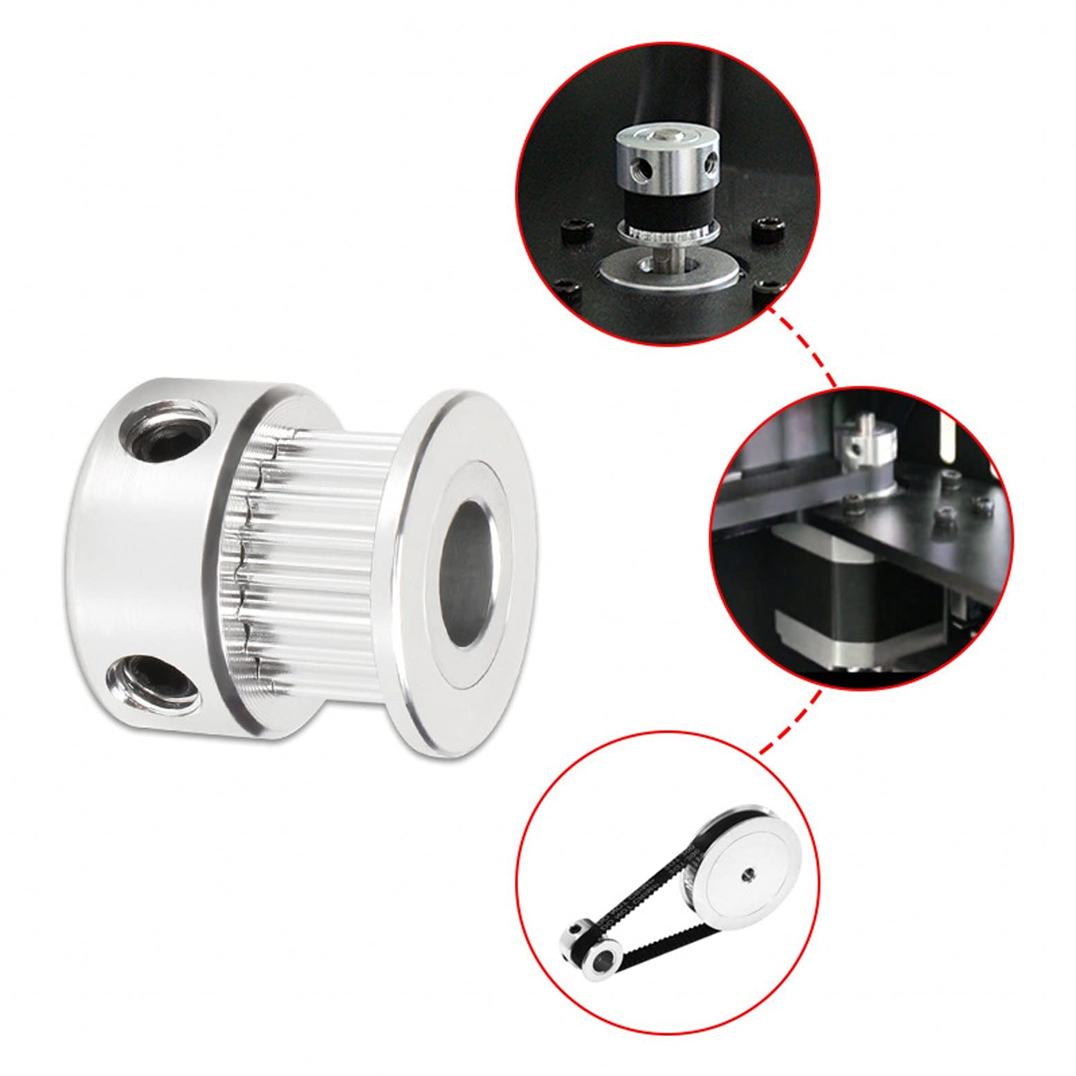 Correa de distribución GT2 6mm x 5m con polea 16 dientes 5mm para impresora 3D