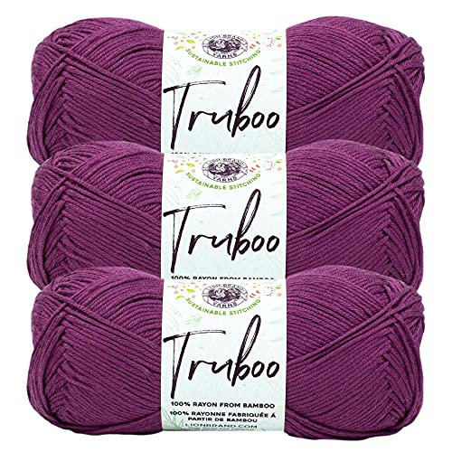 Image of (3 Pack) Lion Brand Yarn Truboo Yarn, Mulberry