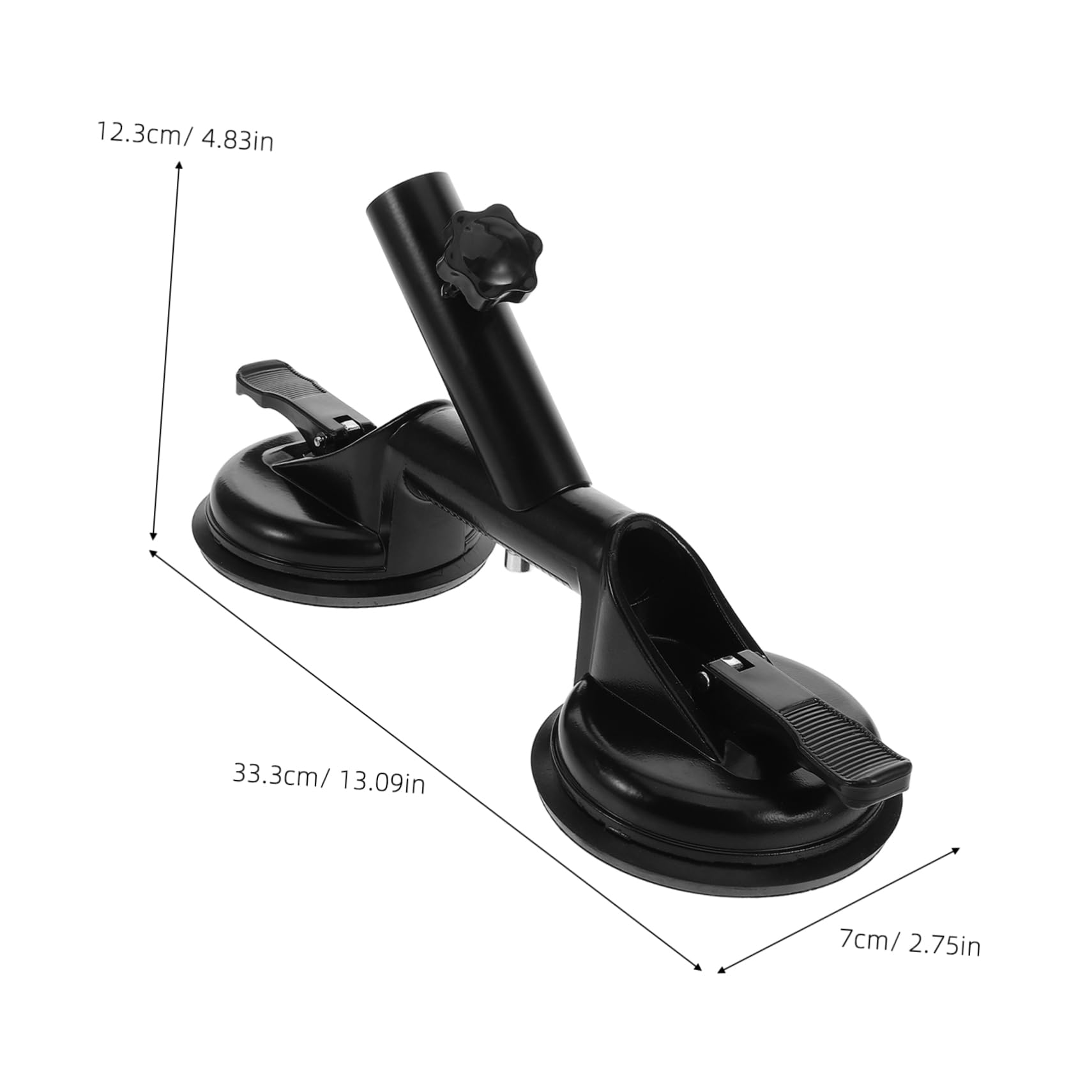 GALPADA Soporte para Mástiles de Bandera con Ventosa, Negro, Aluminio