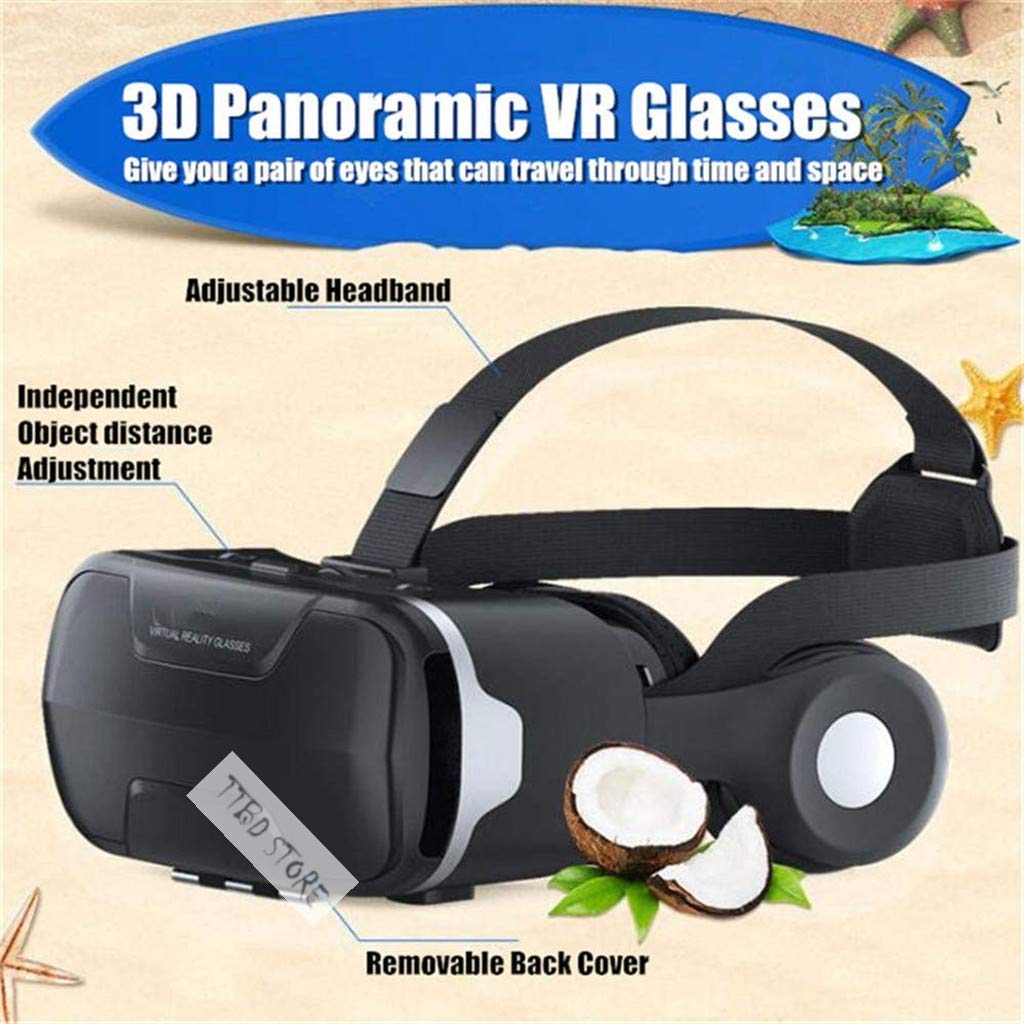 Zestaw słuchawkowy VR kompatybilny z telefonem z systemem iOS z systemem Android, uniwersalny zestaw słuchawkowy do wirtualnej rzeczywistości okulary Vr miękkie wygodne gogle 3D Vr do grania w gry, filmy
