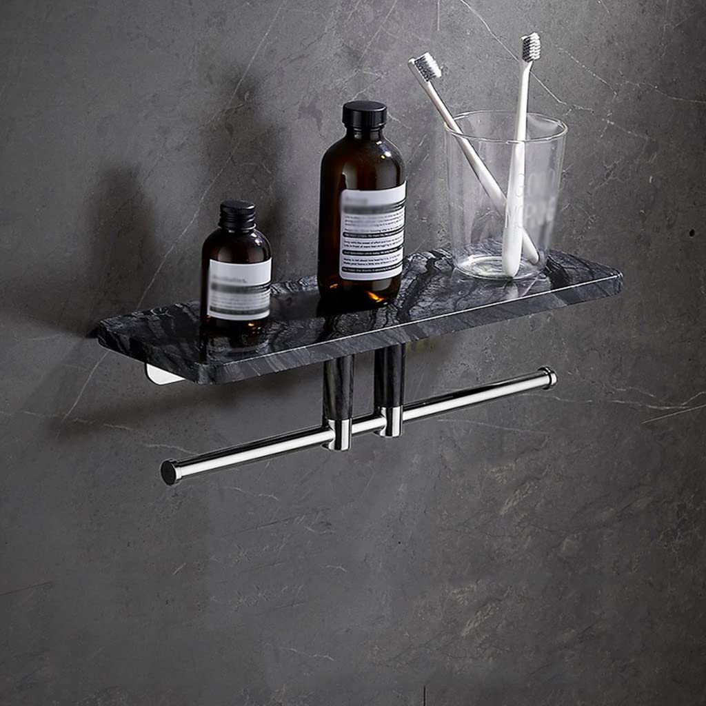 NPQPNAFC Shower Caddy Marble Copper Storage Rack Toilet Washstand Cosmetic Storage Rack Kitchen Shelves Wall Mounted Holde Organizer