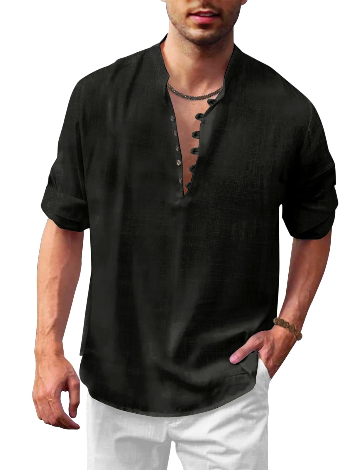 royalscout Men's Regular Fit Cotton Blend Full Sleeve Short Kurta Shirt | Casual Wear Short Kurta-picture-17