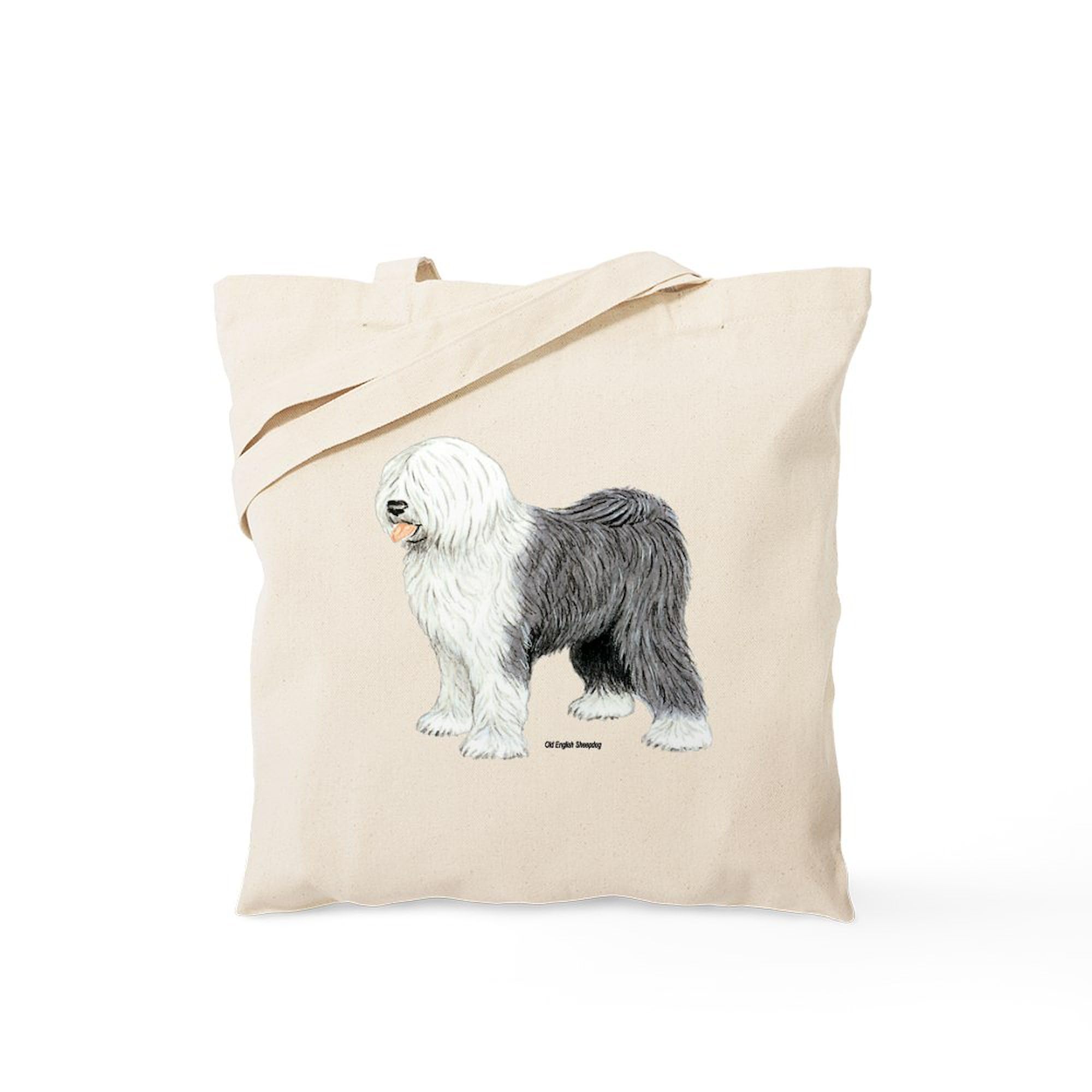 CafePress Old English Sheepdog Tote Bag Reusable Natural Beige Canvas Shopping Bag