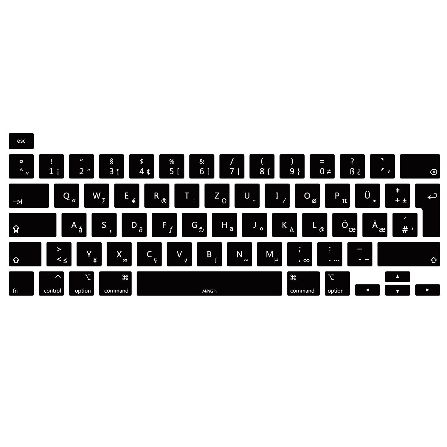 MiNGFi Copritastiera Silicone Per MacBook Pro 13 M1/M2 A2338/A2289/A2251 E 16 A2141, Layout ISO Europeo