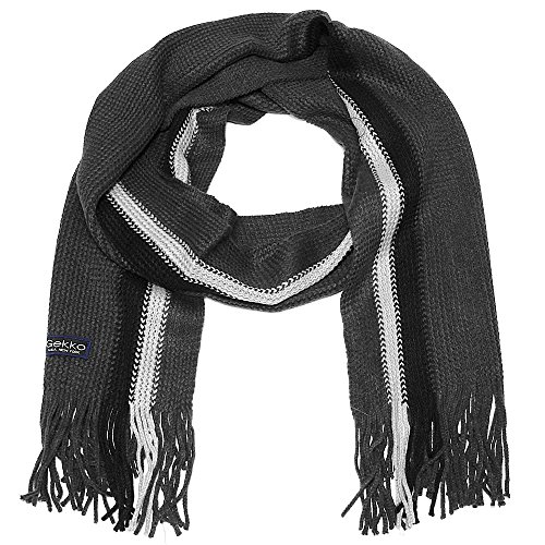 Écharpe hiver homme en maille grise chaude tour de cou contre le froid