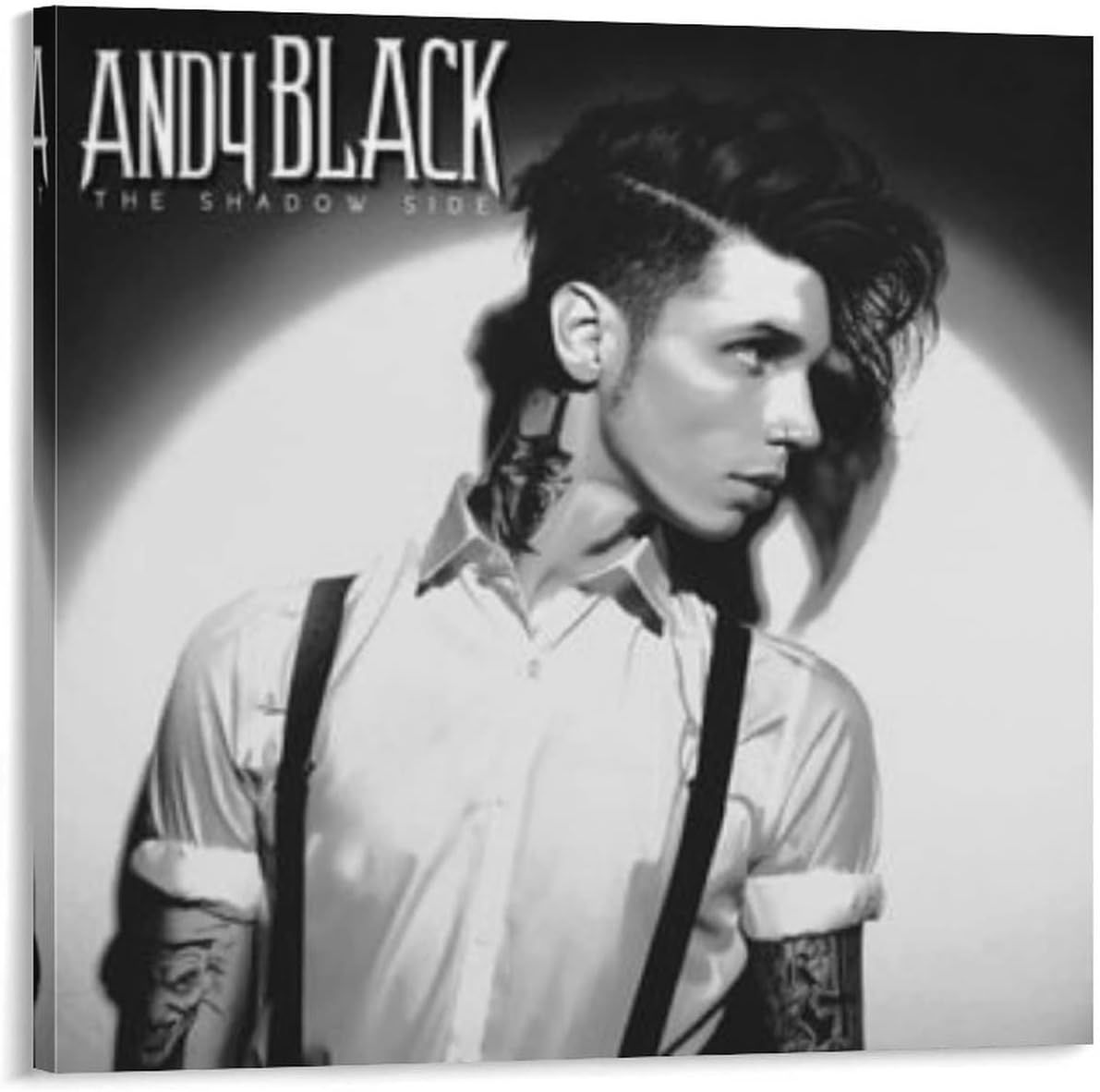 ORLLO Andy Black The Shadow Side Canvas Poster Decorative Painting Wall Art Living Room Posters Bedroom Painting Frame-style12x12inch(30x30cm)