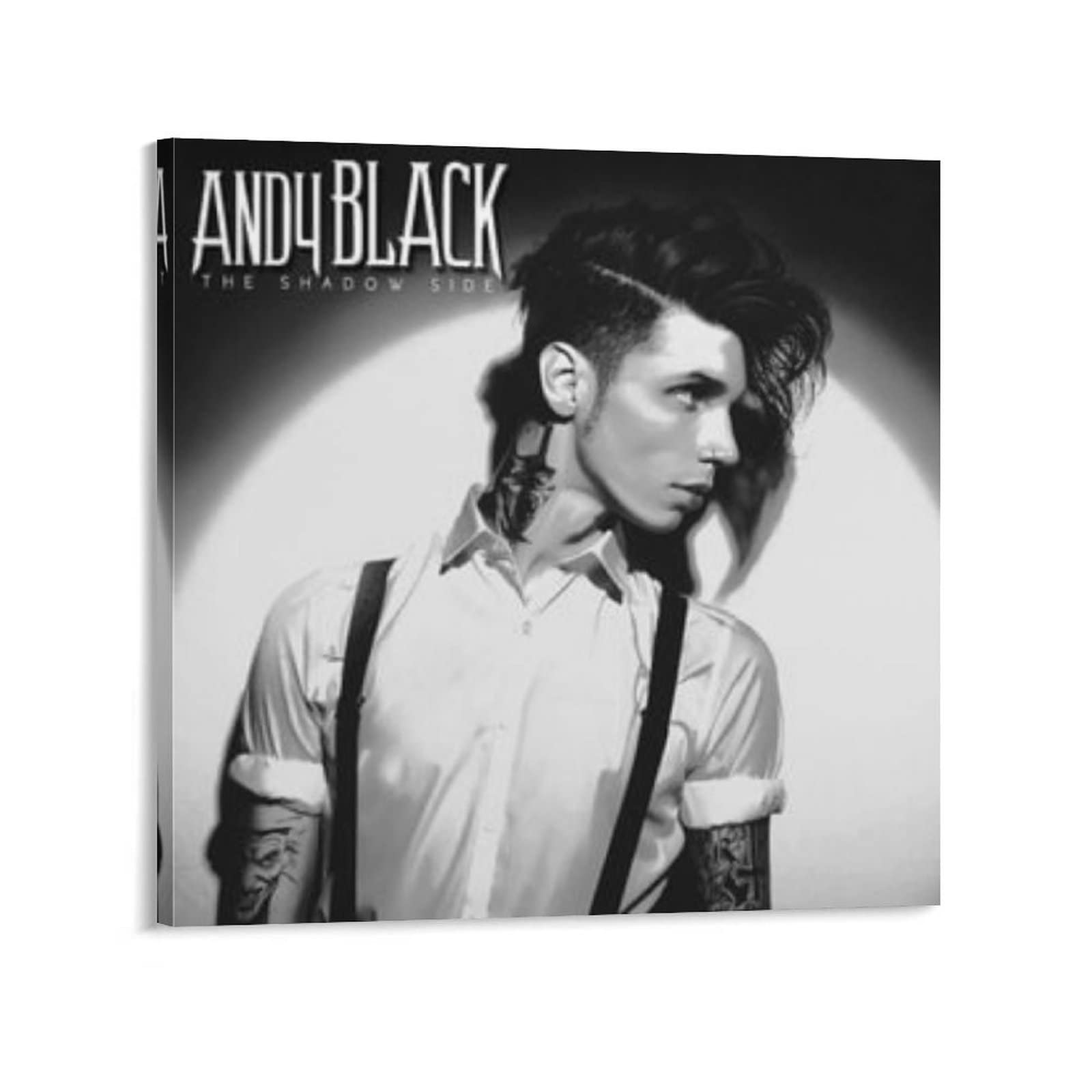 ORLLO Andy Black The Shadow Side Canvas Poster Decorative Painting Wall Art Living Room Posters Bedroom Painting Frame-style12x12inch(30x30cm)