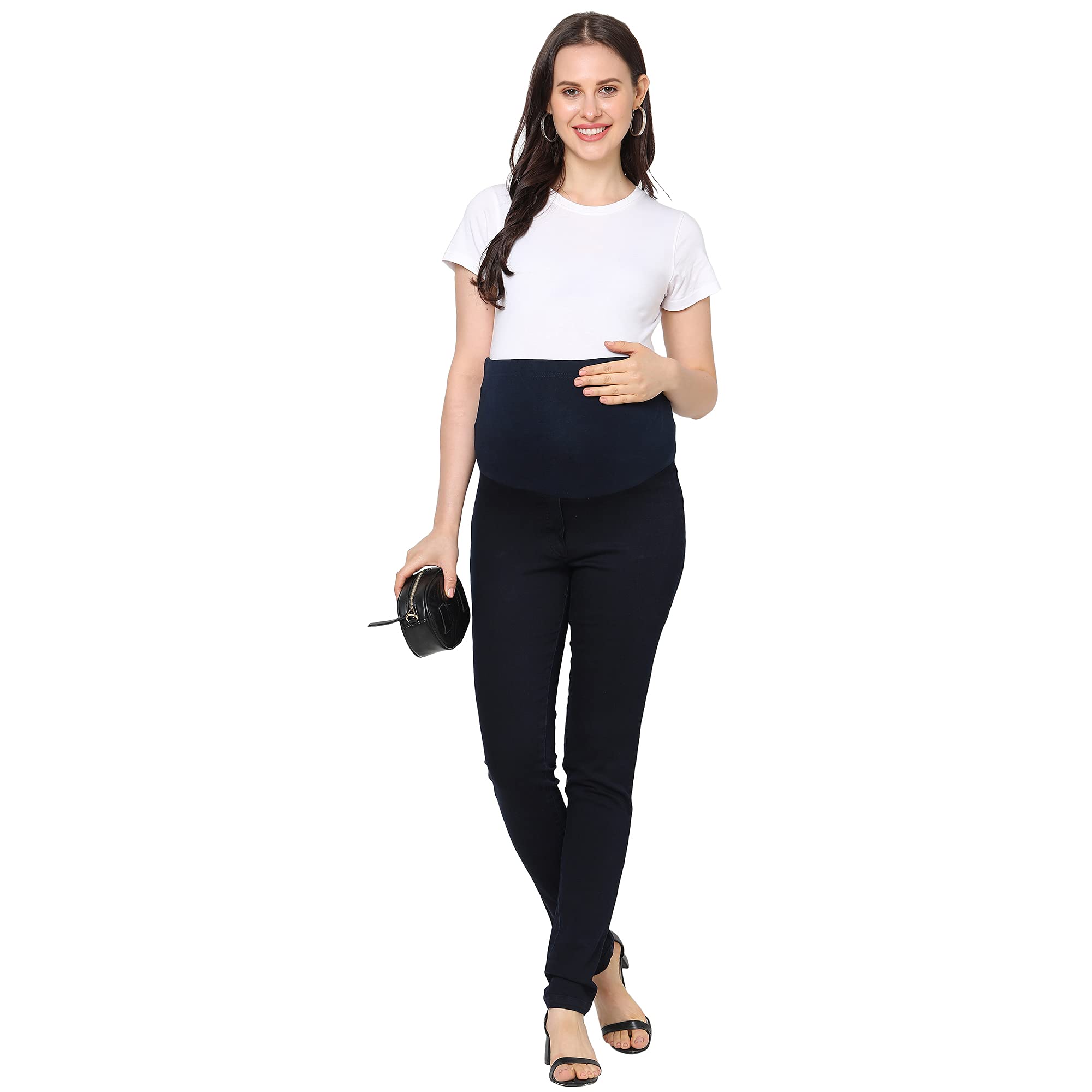 Moms Bee Womens Maternity Denim Pant, with Stretchable Fabric Best for Pregnant Ladies-image-43