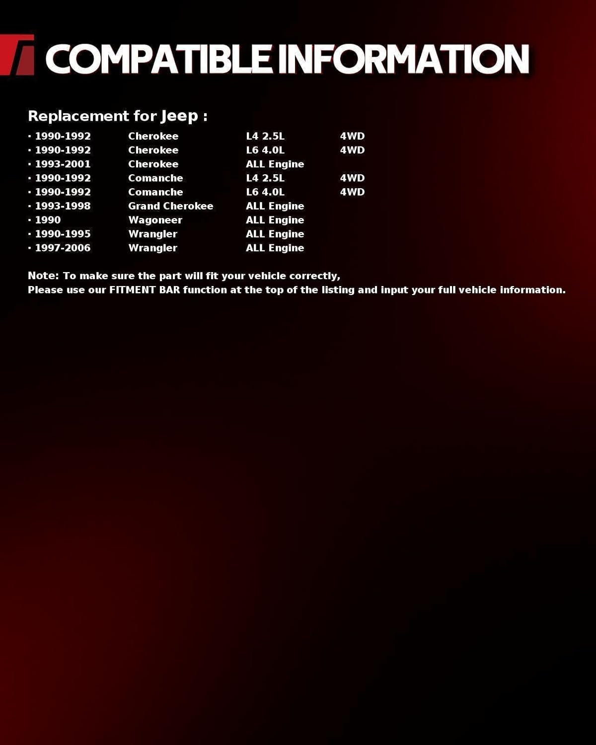Torchbeam 4pcs Front Brake Pads Fit for 1990-1995 1997-2006 Wrangler, 1990-2001 Cherokee, 1990 Wagoneer, 1990-1992 Comanche, 1993-1998 Grand Cherokee, 1997-2006 TJ, Brake Pad Front D477