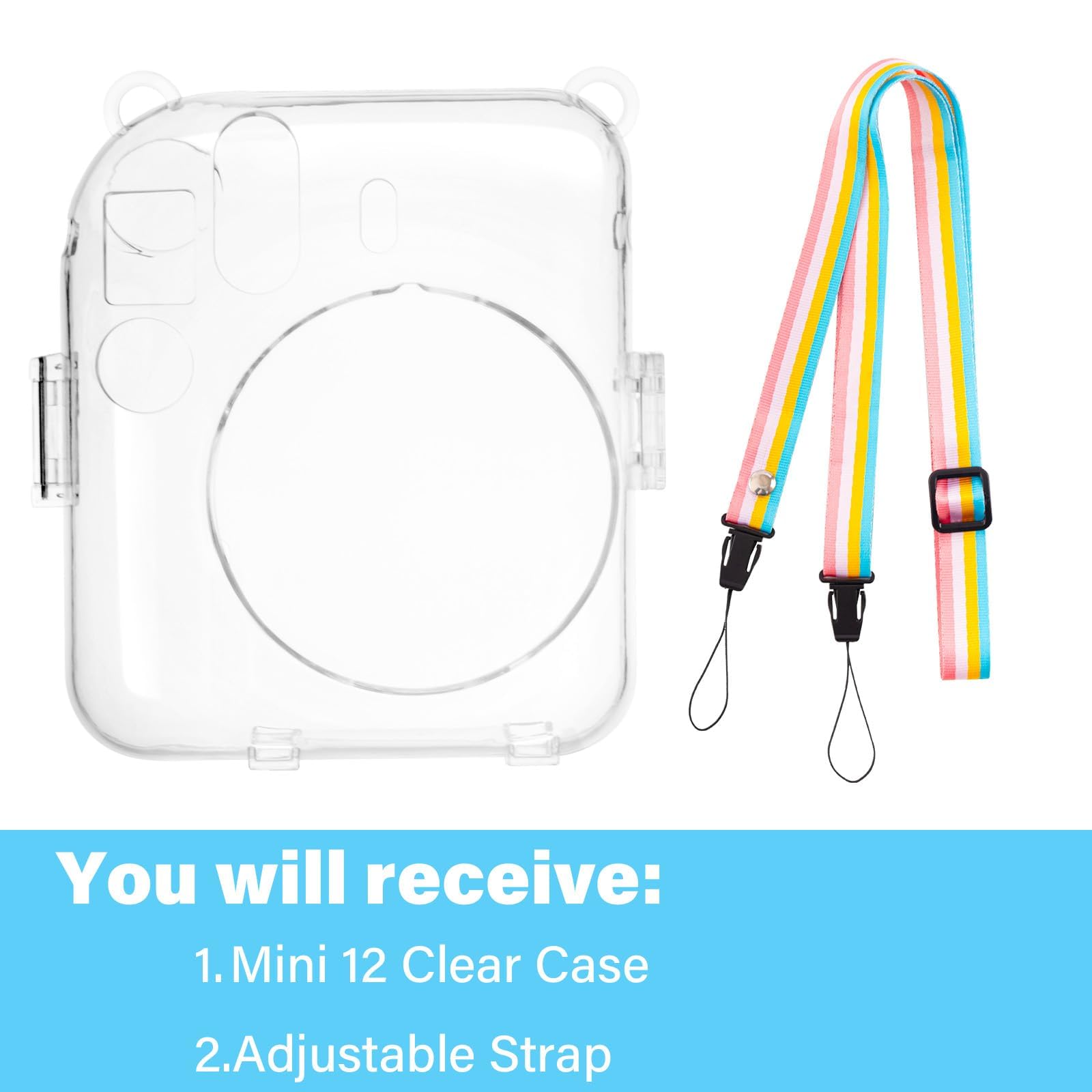 Capuchon Objectif + Étui Rieibi Pour Fujifilm Instax Mini Evo - Protection Complète Appareil Photo