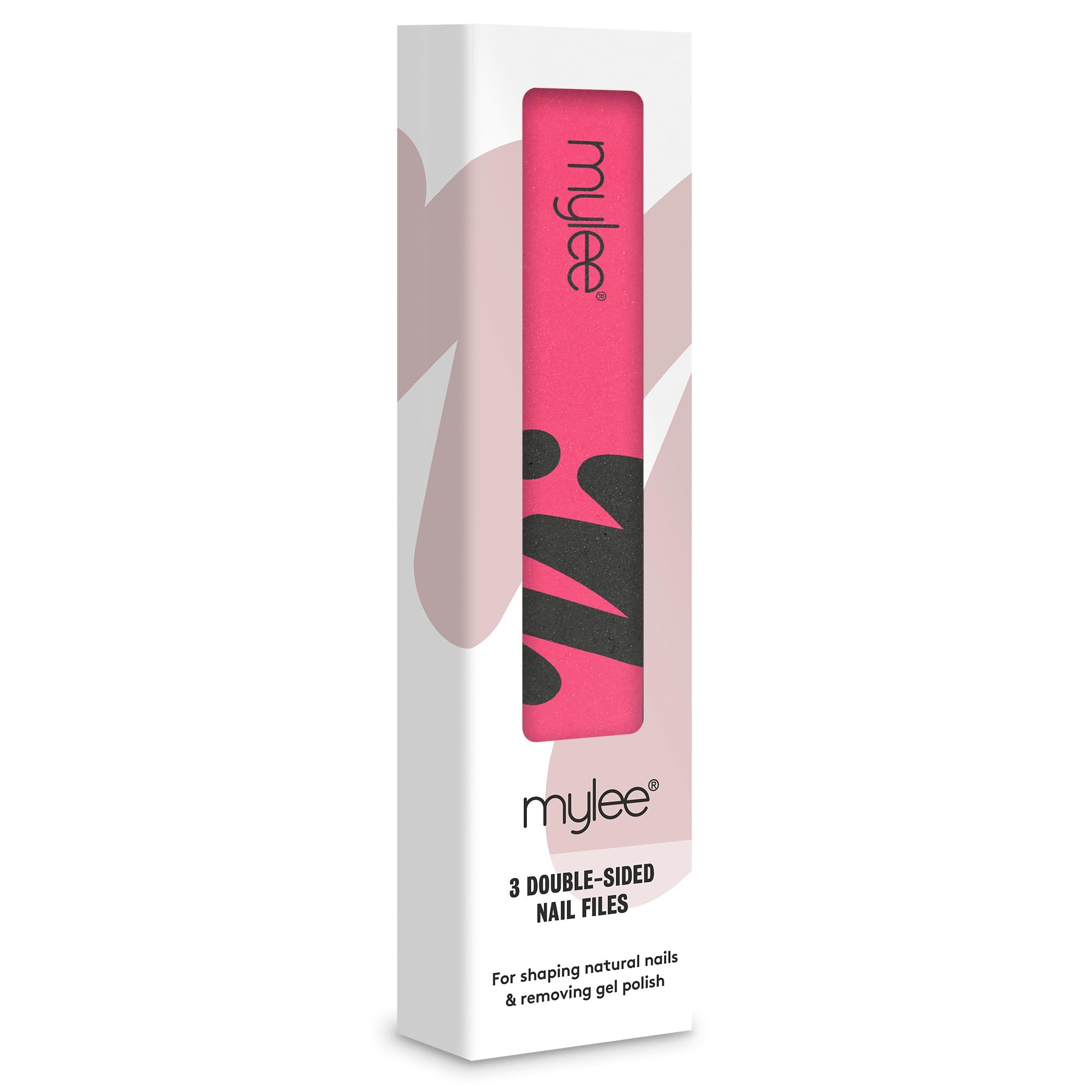 Mylee Lima per unghie doppia (confezione da 3) - Lima professionale per manicure, Modella, sagoma e ripara, Grana 180/240, Adatta per unghie acriliche, naturali e smalto gel semipermanente