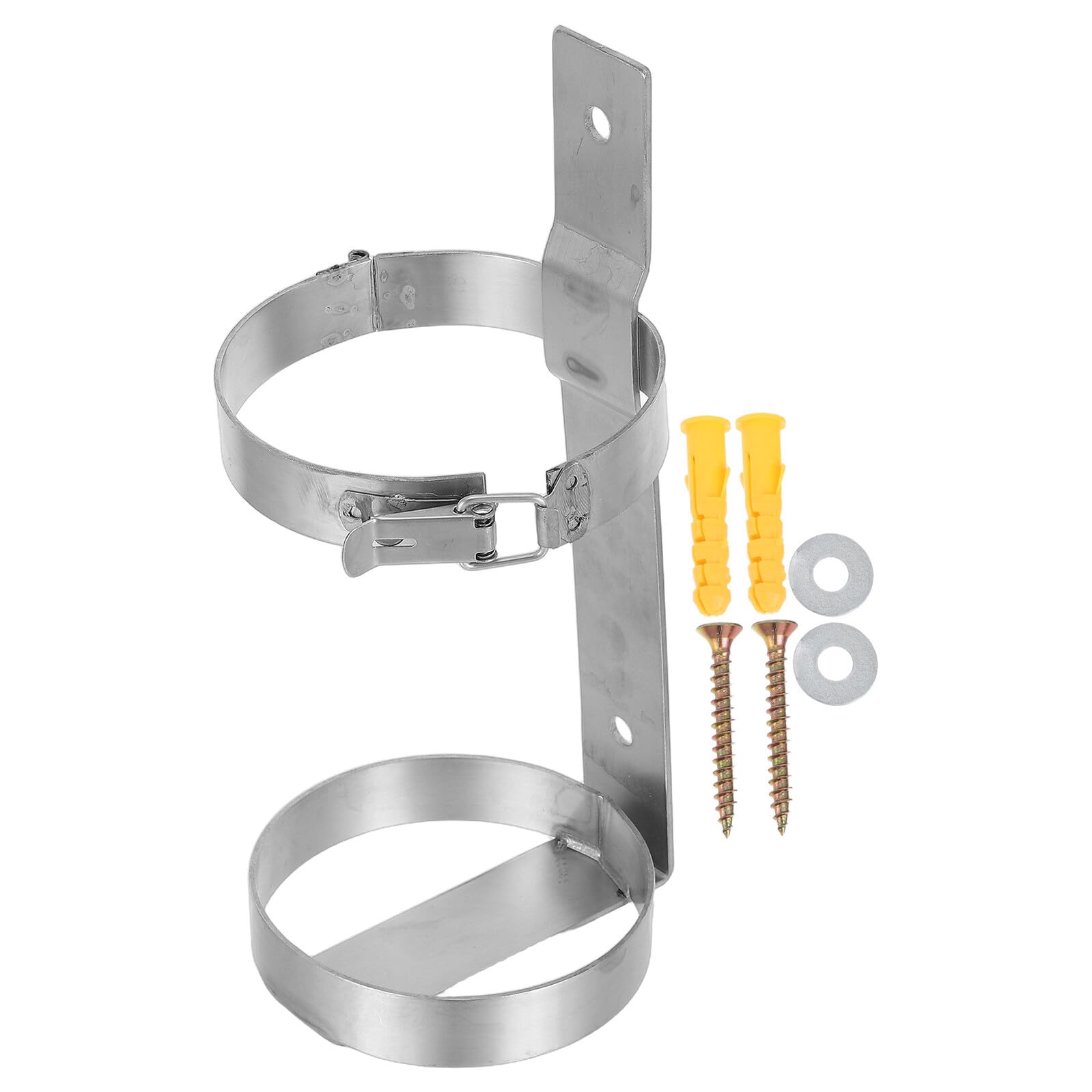 SOIMISS Supporto Porta Estintore in Acciaio Inox 2 Kg Gancio a Muro e Fermaglio di Serraggio, Staffa Compatta Salvaspazio per Uso Domestico, Officina e Veicoli, Resistente e Stabile
