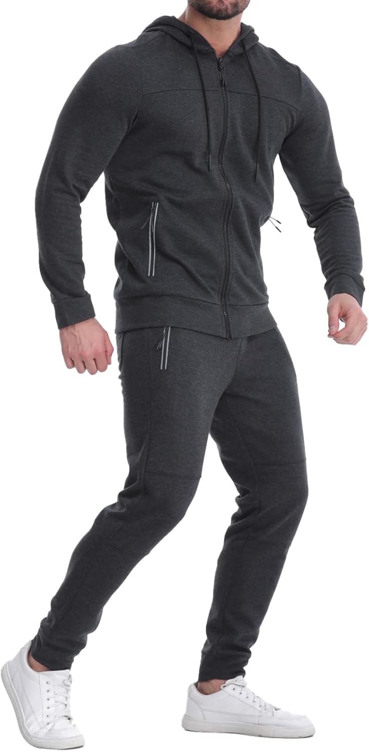 Mens Tracksuit 2 Piece Set Casual Sweatsuits Full Zip Track Suits Jogging Athletic Suit Sets