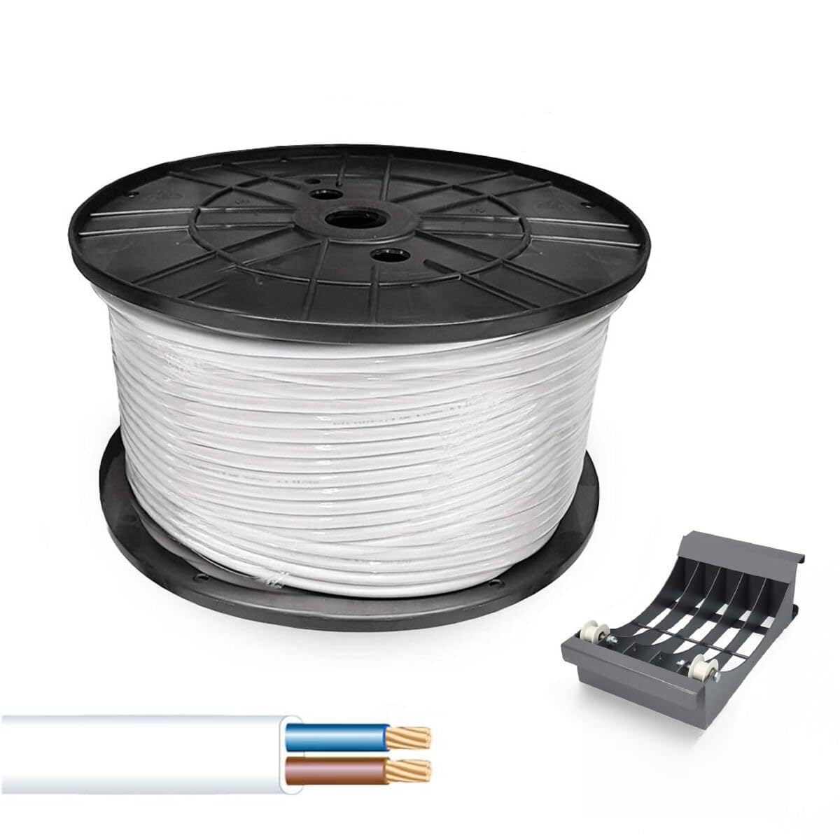 Cable Eléctrico Manguera Blanco 2 x 1,5 mm 200 m h05vvh2-f - Marca EAN: 8435734703941