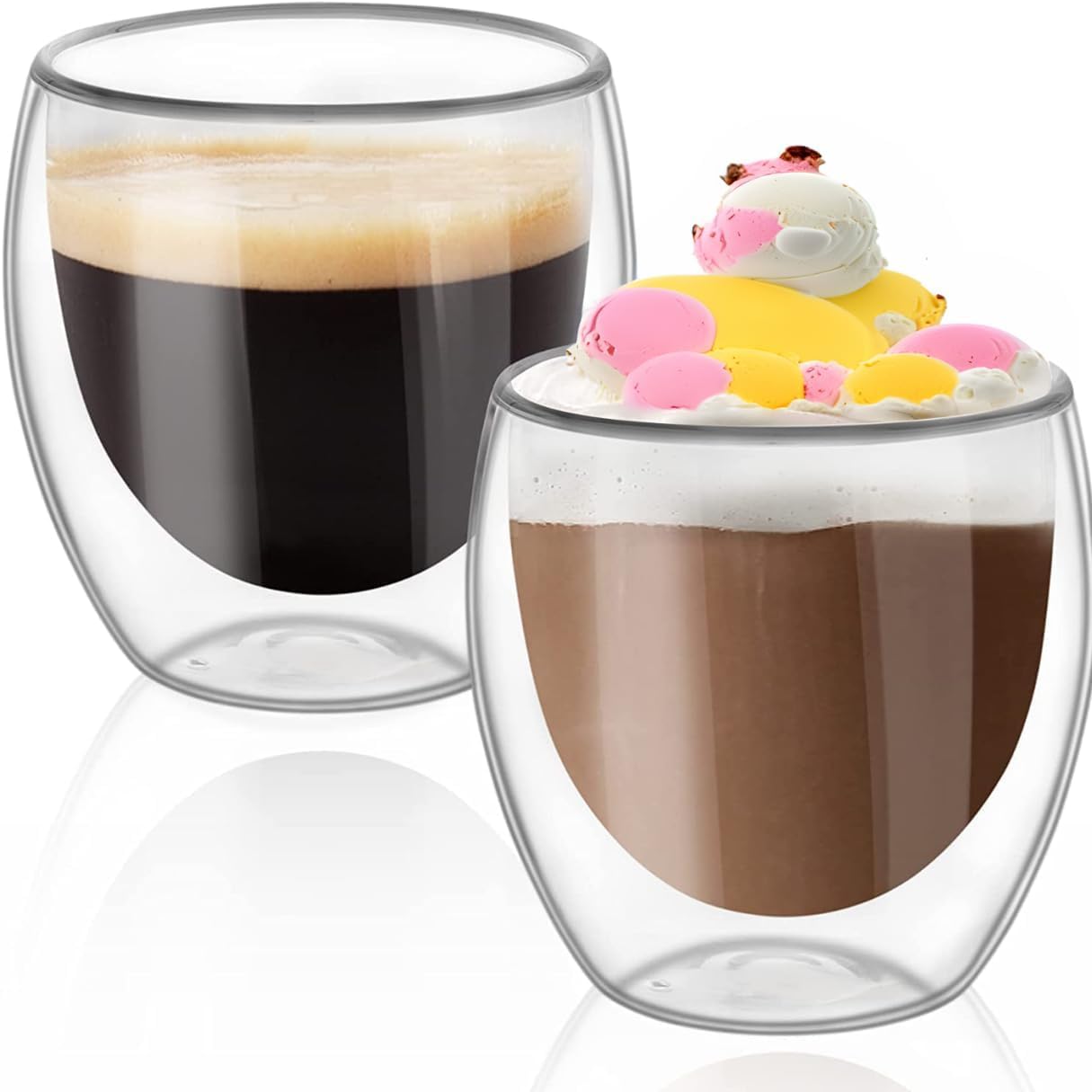 MONOCUS Set of 2 Double Walled Glass Coffee Mugs