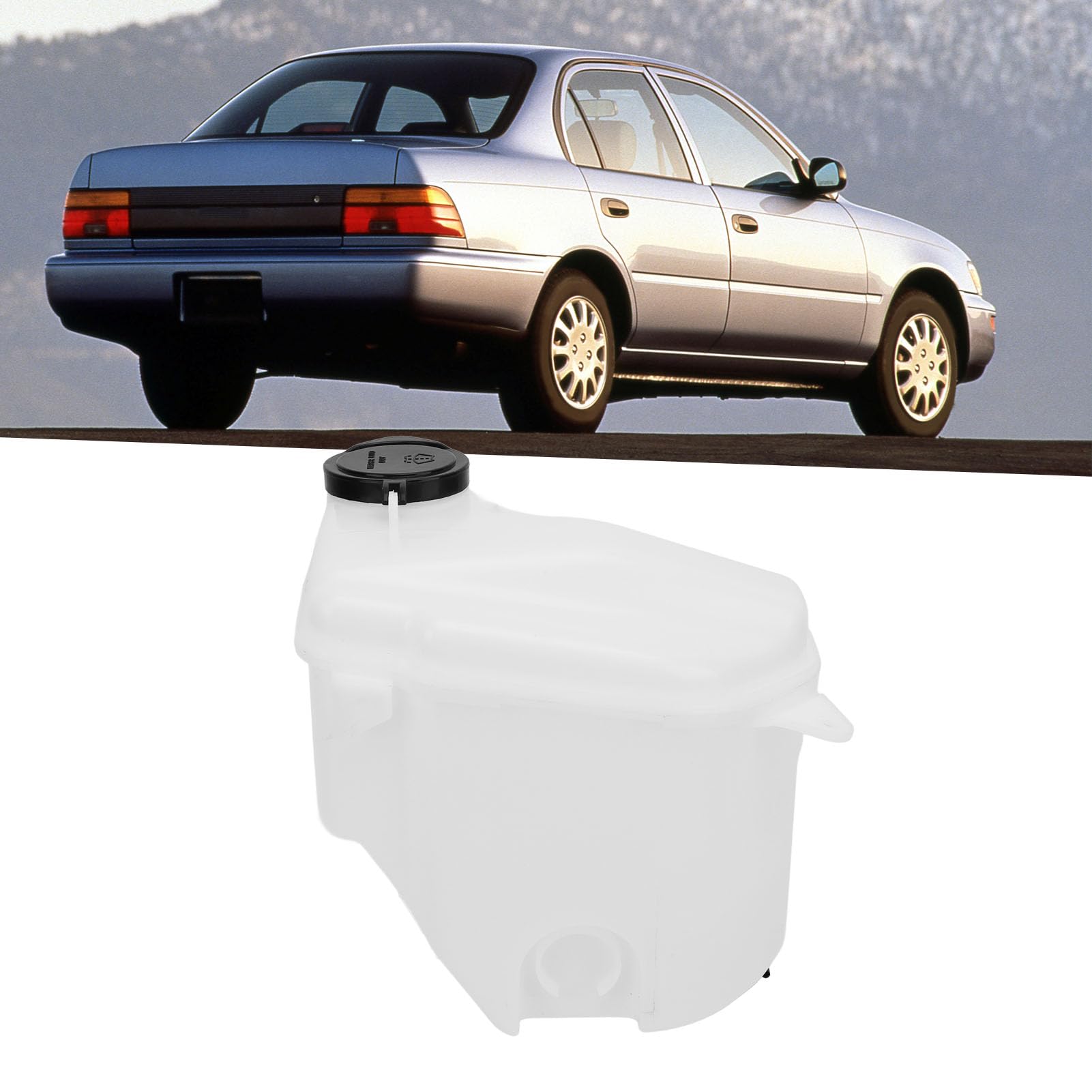 Zbiornik płynu do spryskiwacza przedniej szyby kompatybilny z Prizm 1998-2002, zestaw wymiennej butelki spryskiwacza z wężem, OEM 85315-02030