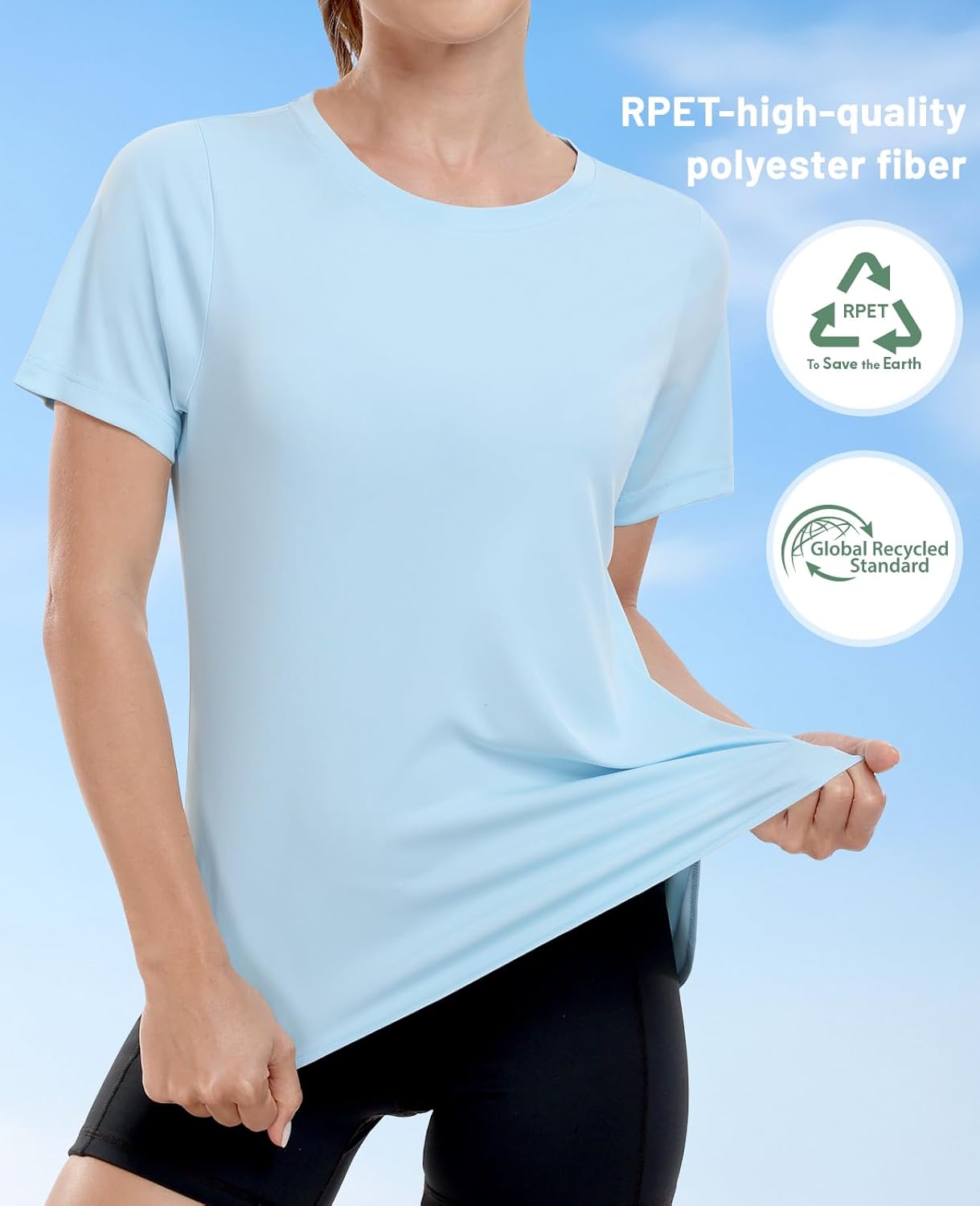 MIER Womens UPF 50+ Sun Protection Workout Tops Short Sleeve UV SPF T-Shirts for Athletic Gym Exercise Yoga, Dry Fit - Image 4