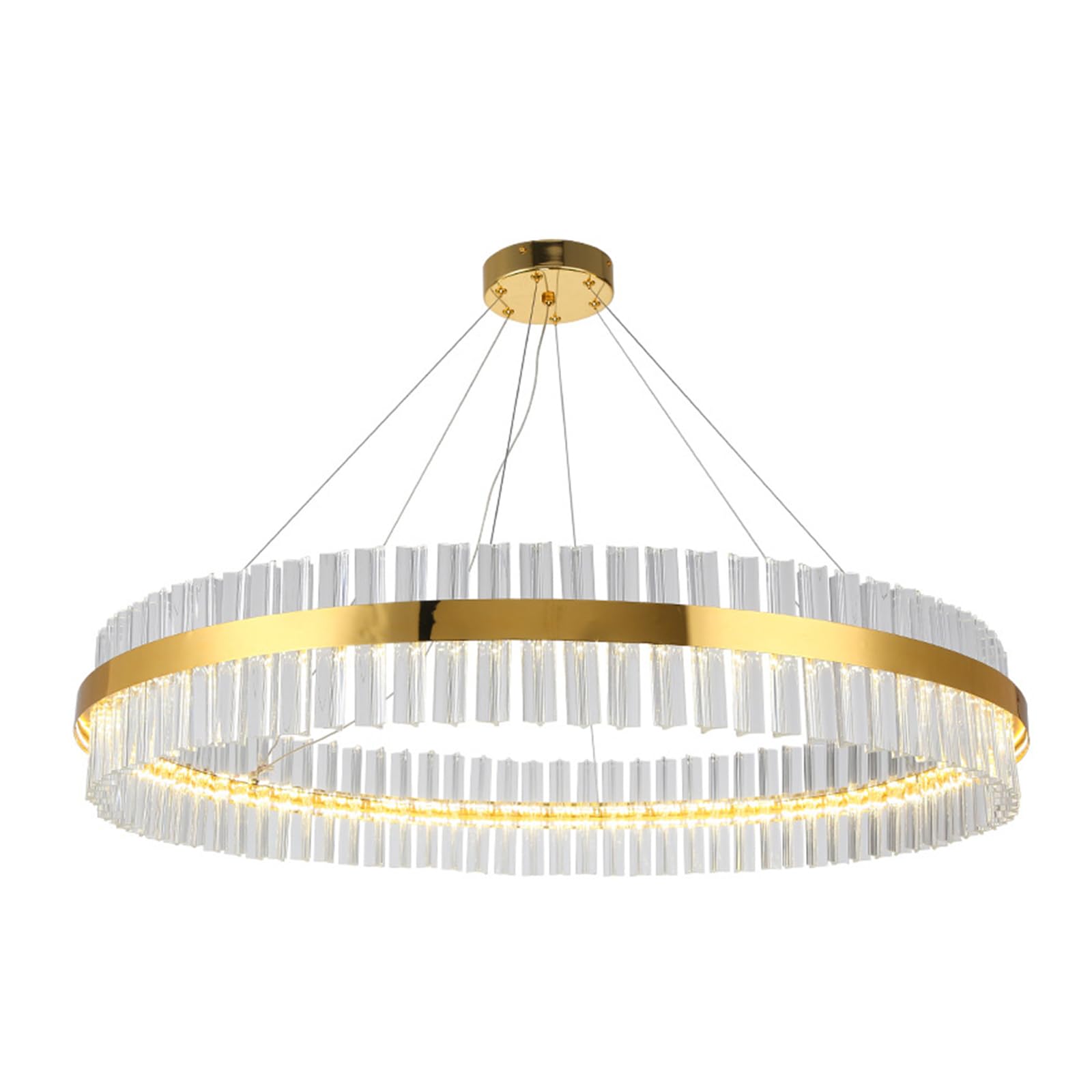 FZQSXAZU Modern Crystal Chandelier Round Chandeliers Pendant Light for Dining Room Bedroom Living Foyer,Ø40cm [Energy Class F]