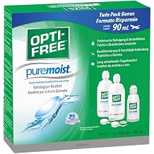 Opti-Free PureMoist Kontaktlinsen-Pflegemittel 2 x 300 ml + 90 ml Multifunktions-Desinfektionsl sung Reinigung Pflege und Desinfektion von weichen Kontaktlinsen f r 16 Stunden Feuchtigkeit