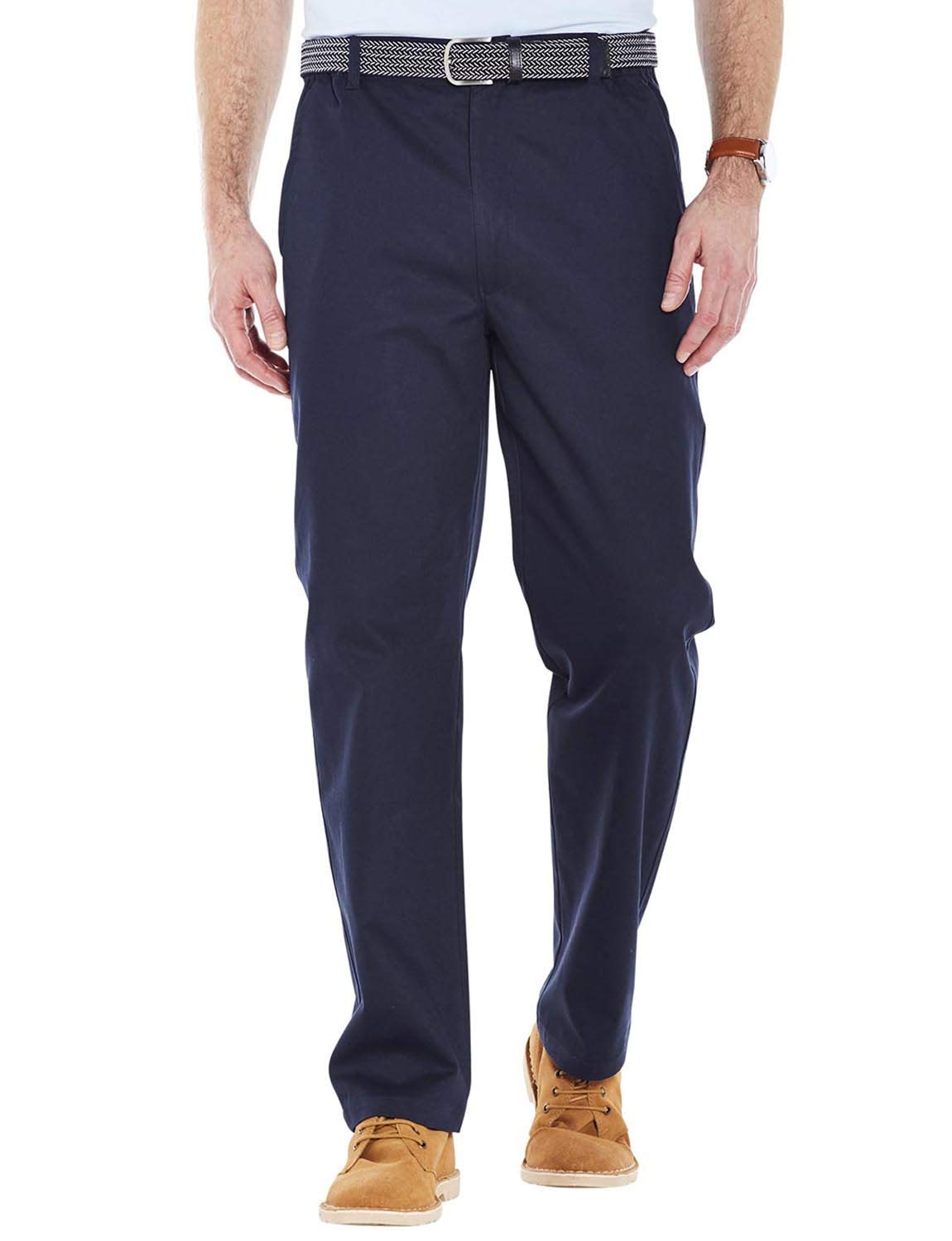 Chums Men's Stain & Water Resistant Coated HIGH-Rise Trouser Pants Navy 44W / 27L