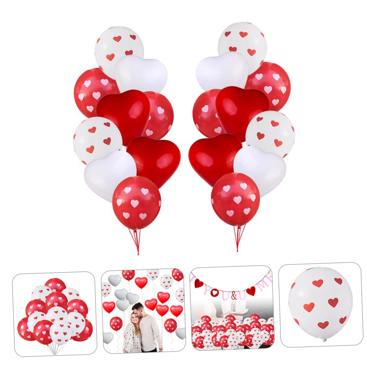 Abaodam 3juegos Globos De Forma De Para Decoración De San Valentín Bodas y Rojo y Perfectos Para Recuerdos
