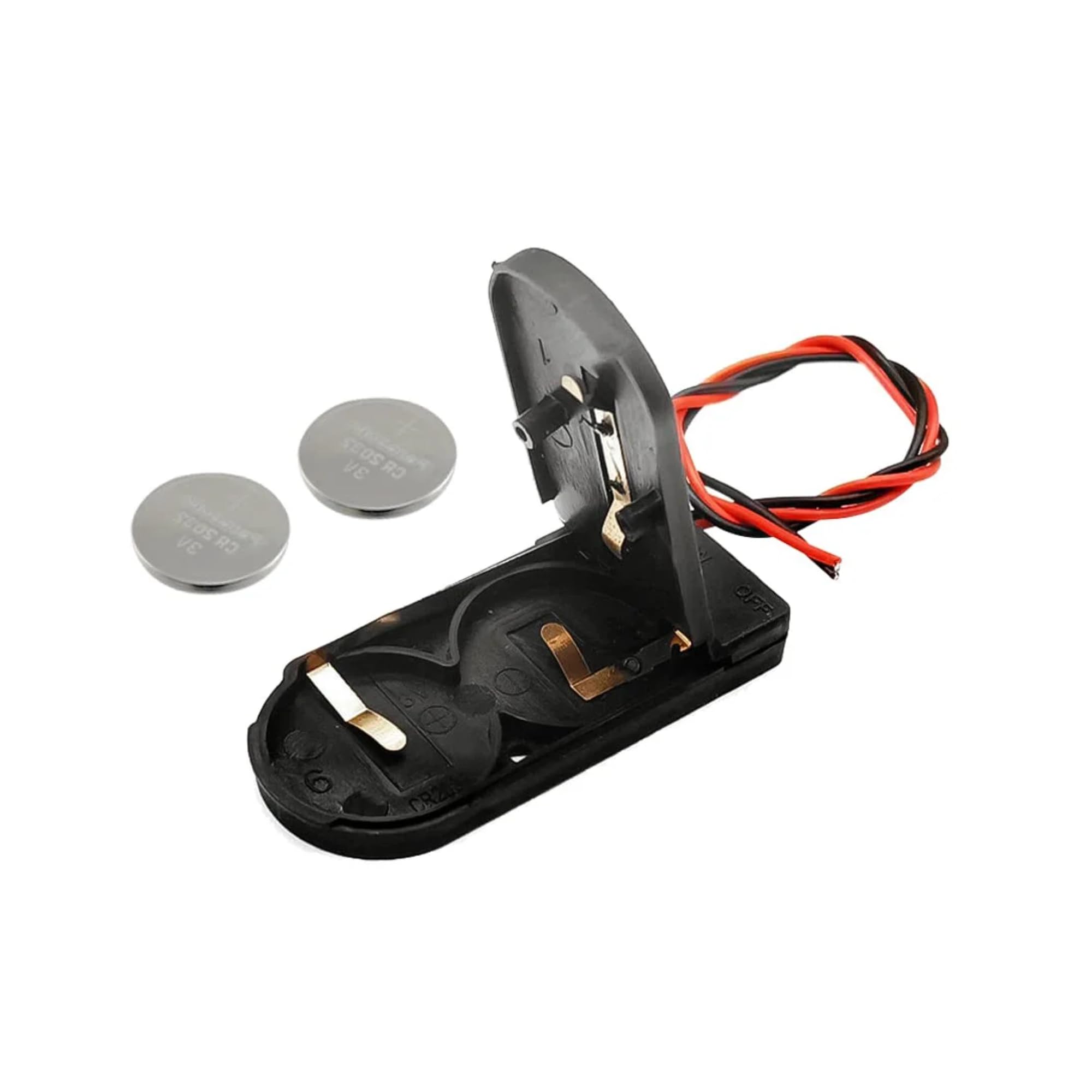 CR2032 Battery Holder with Switch, 2x3V Coin Cell Holder with Wire Lead, On-Off Switch, Black-image-47