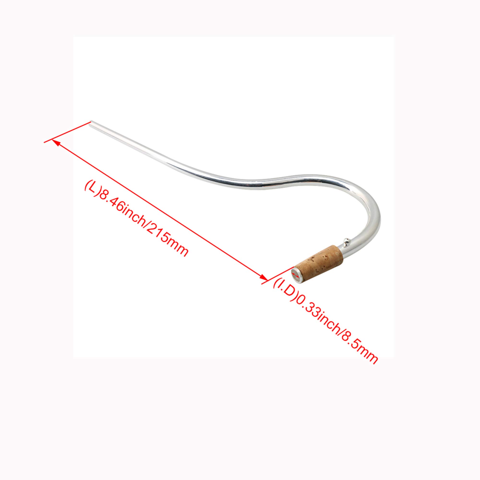 21,5 cm de longitud chapado en plata fagot crook de cobre con corcho instrumentos de viento de madera accesorios