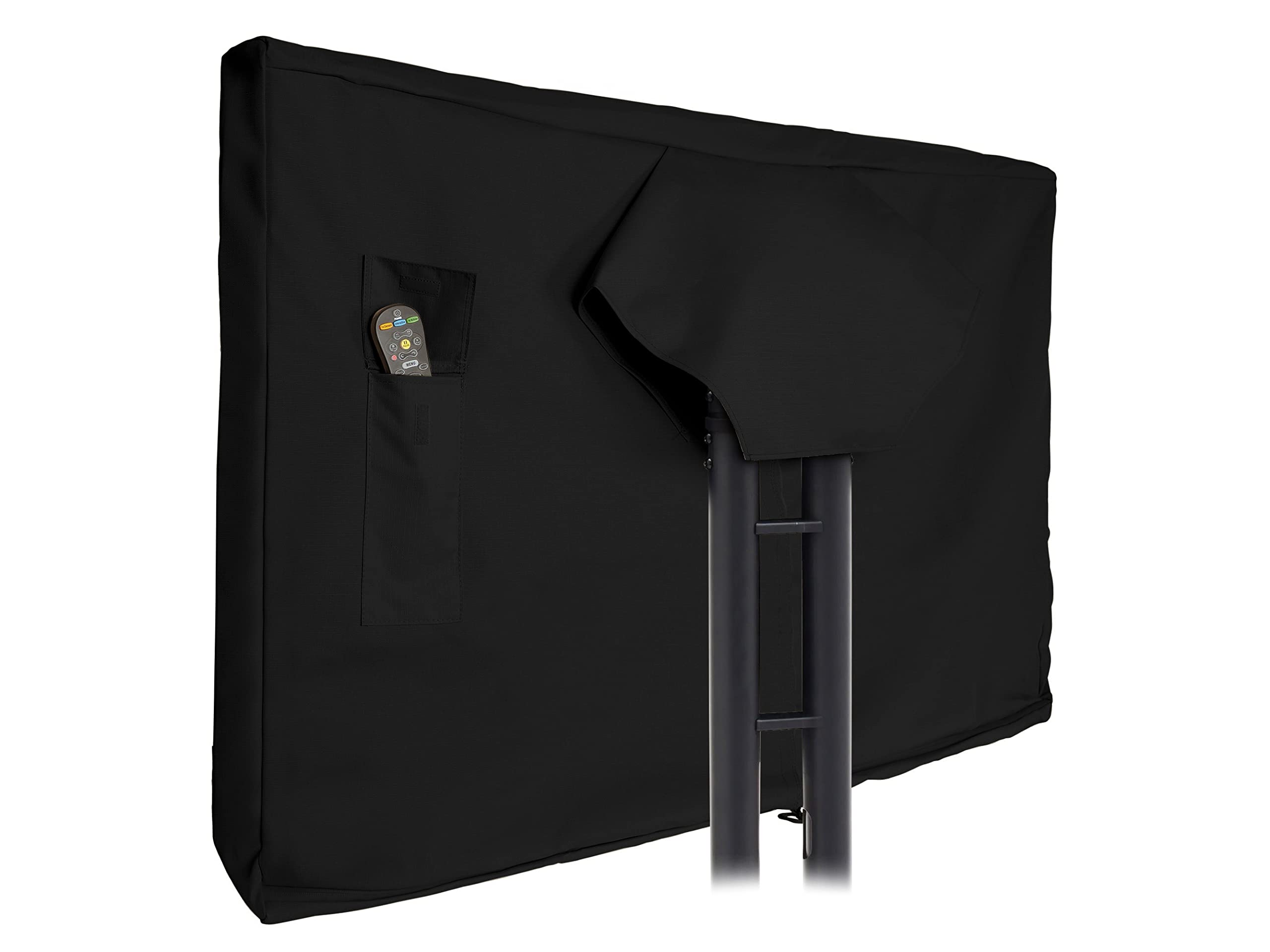 Covermates Outdoor Full TV Cover - Various Sizes, Light Weight Material, Weatherproof, Dustproof, Remote Pocket, Outdoor TV Covers-Black