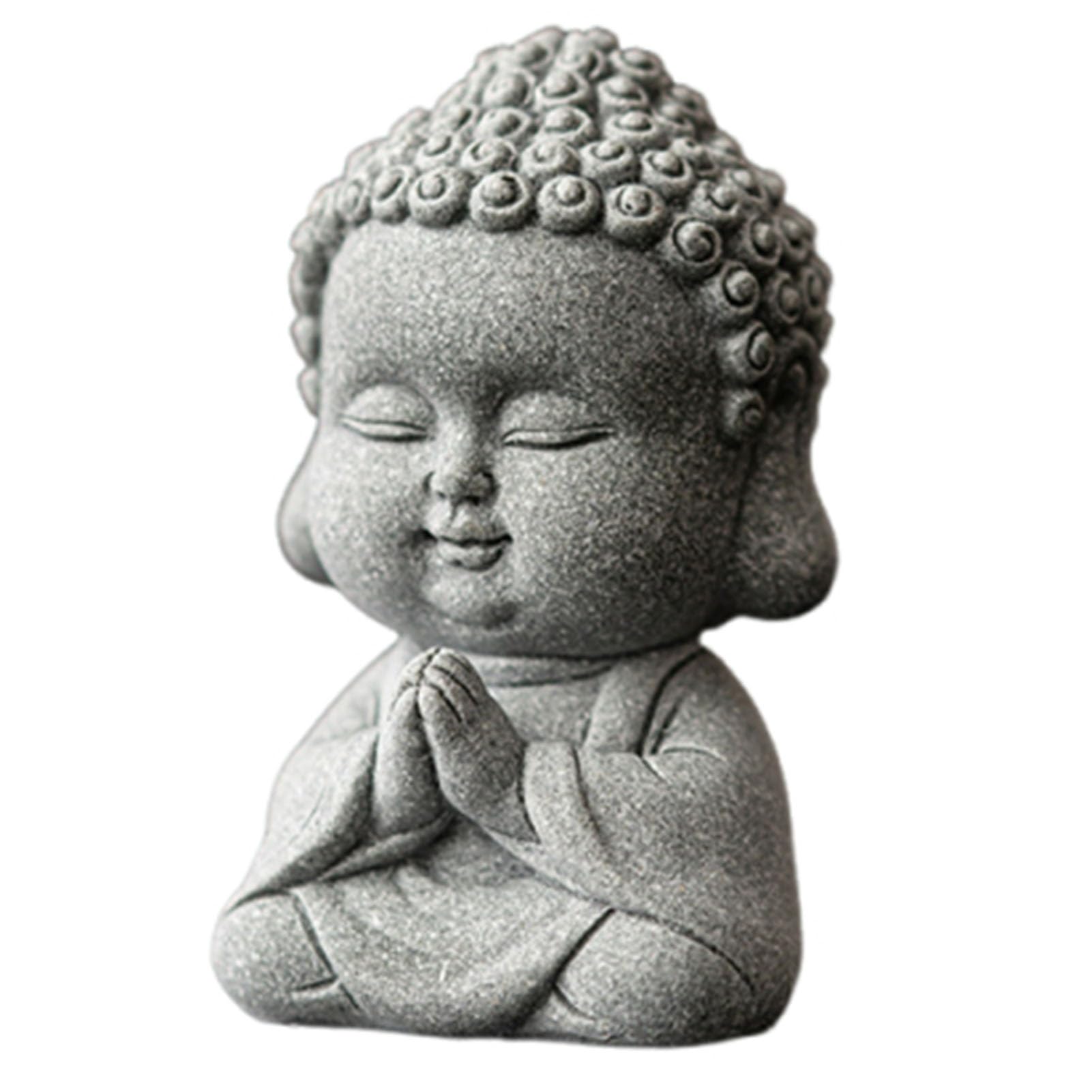 Sitting Buddha Statue Buddha Table Statue Monk Figure Small Cute for Zen Patio Table Lawn Home Decoration