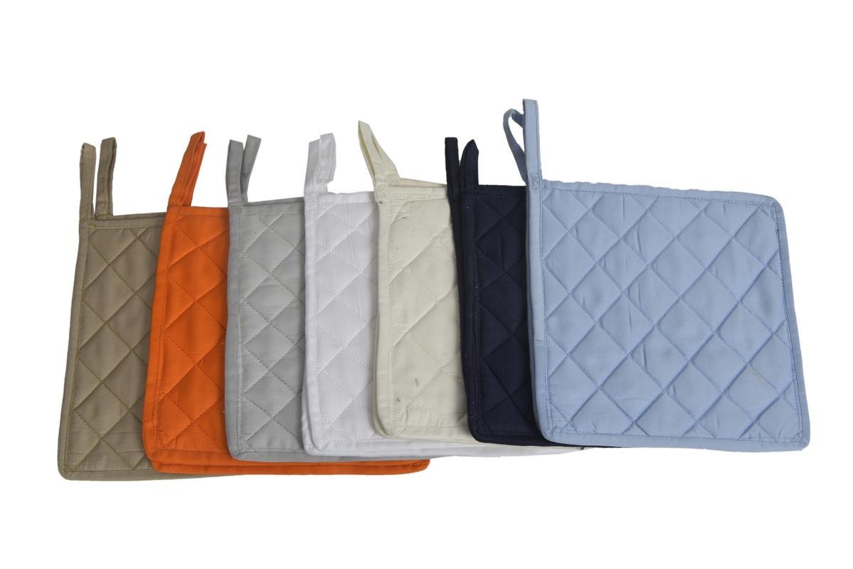 Lot de 20 maniques pour cuisine - Résistantes à la chaleur - 100 % coton (7 couleurs multiples) - 22,9 x 22,9 cm