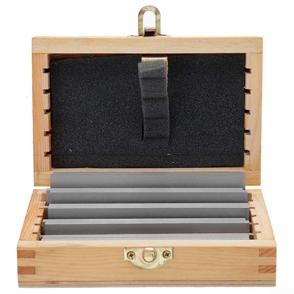 Juego de almohadillas paralelas de acero de aleación de 12 piezas con caja de madera para fresadora CNC torno torno Vise 120mm longitud plata color kit de herramientas de molienda