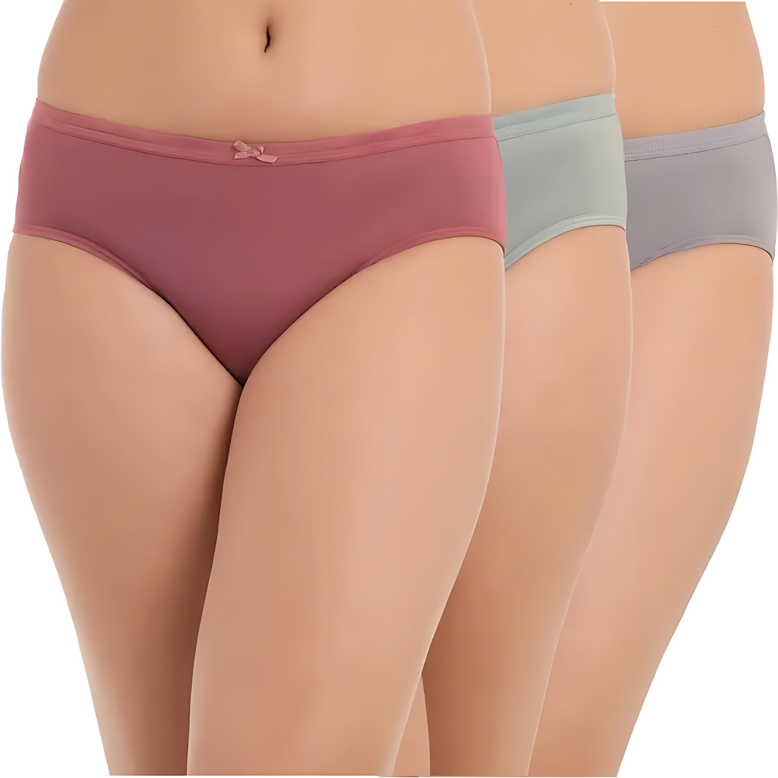 Women's Plain Pure Cotton Panties, Full Coverage, Pack of 3 with Concealed Waistband, All Day Comfort, Mid Waist Hipster Panty for Women-image-42