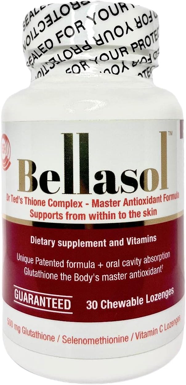 Bellasol First Glutathione Lozenges, Selenium, VIT C, D E and Grape Seed Dietary Supplement Helps Health & Beauty, Boost Immunity, Supports Fatty Liver and Skin brightening : Health & Household