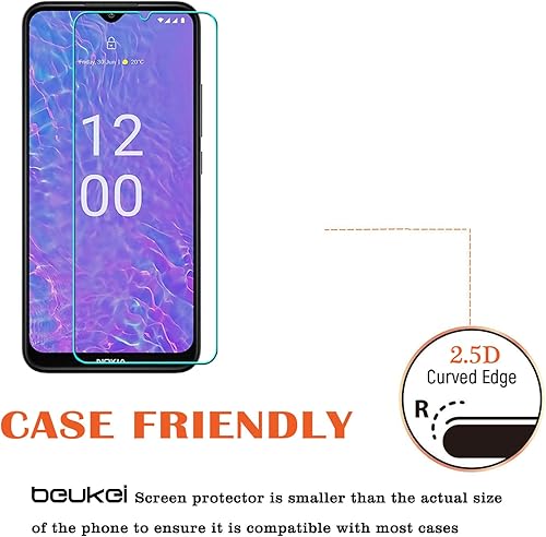 Miniatura 4 de beukei Protector de pantalla de vidrio templado compatible con Nokia C210, sensible al tacto, compatible con fundas, dureza 9H (paquete de 3)
