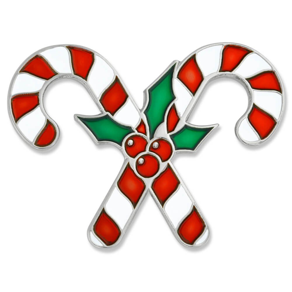 PinMart's Festive Christmas Holiday Candy Cane Noel Enamel Lapel