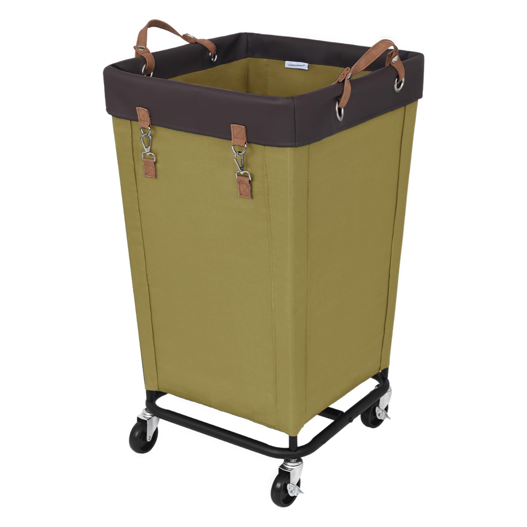 StorageWorksLaundry Hamper with Wheels, 160L Large Hampers for Laundry Rolling Laundry Basket, Dirty Clothes Hamper for Hotel, Home, Closet, Dorm, Yellow-green, 1-Pack
